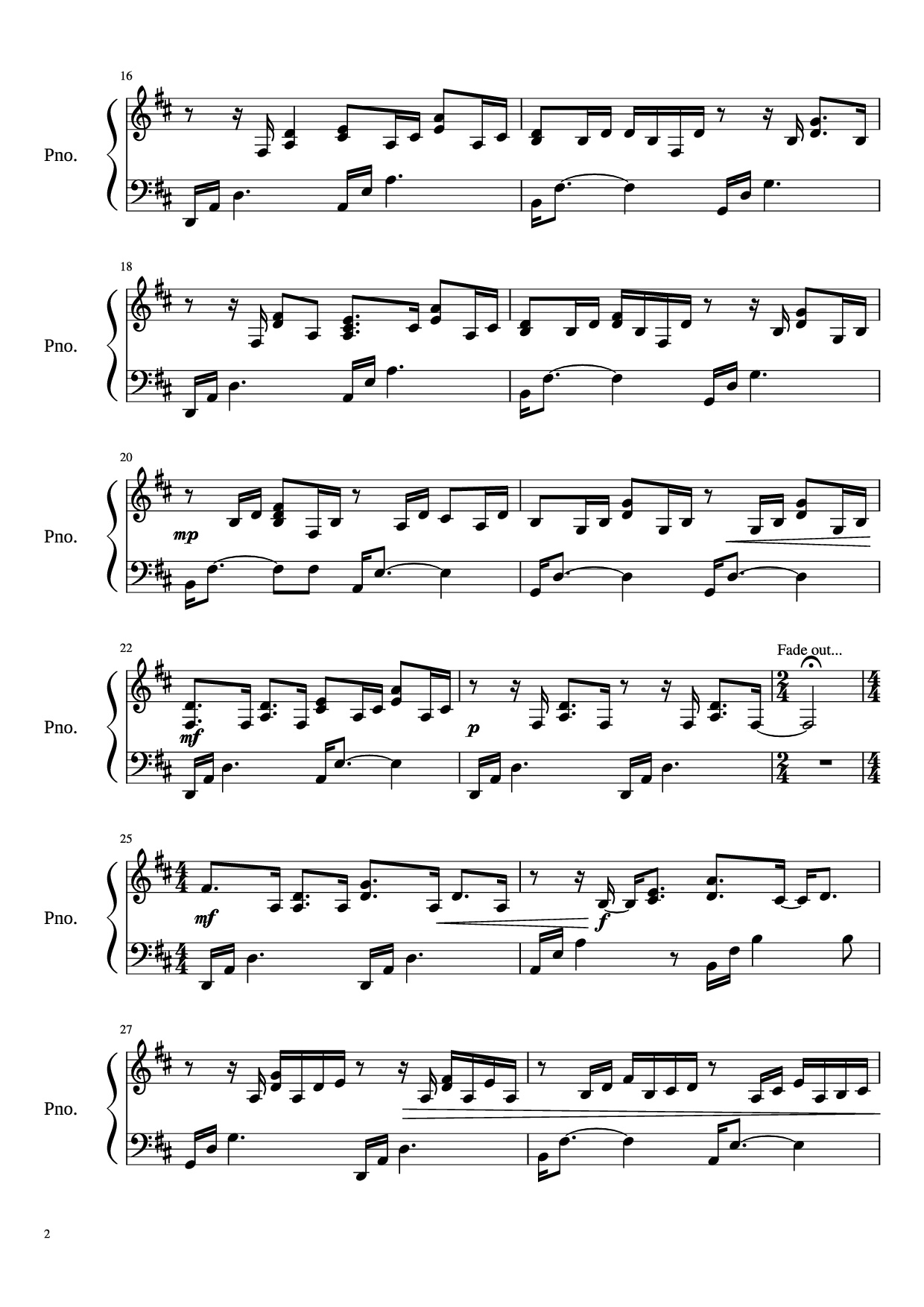 Page 2 of Sheet music PDF Piano Glorious Piano - Stephanie Mabey / David Archuleta Arr. Michael Jarvis