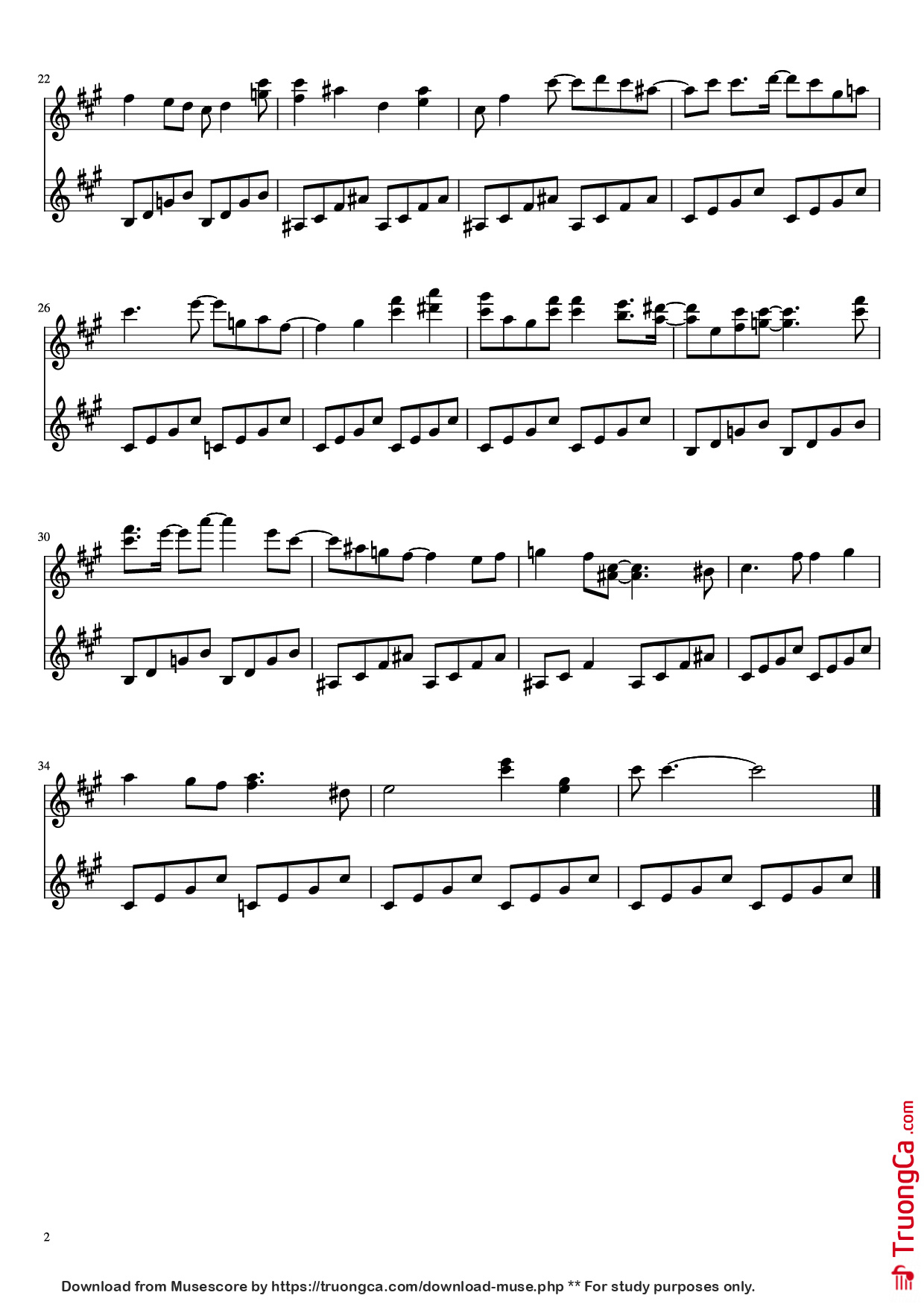 Page 2 of Sheet music PDF Piano Melancholy (SCP: Secret Laboratory) Piano - Composed by: Jacek Burnert Rogal