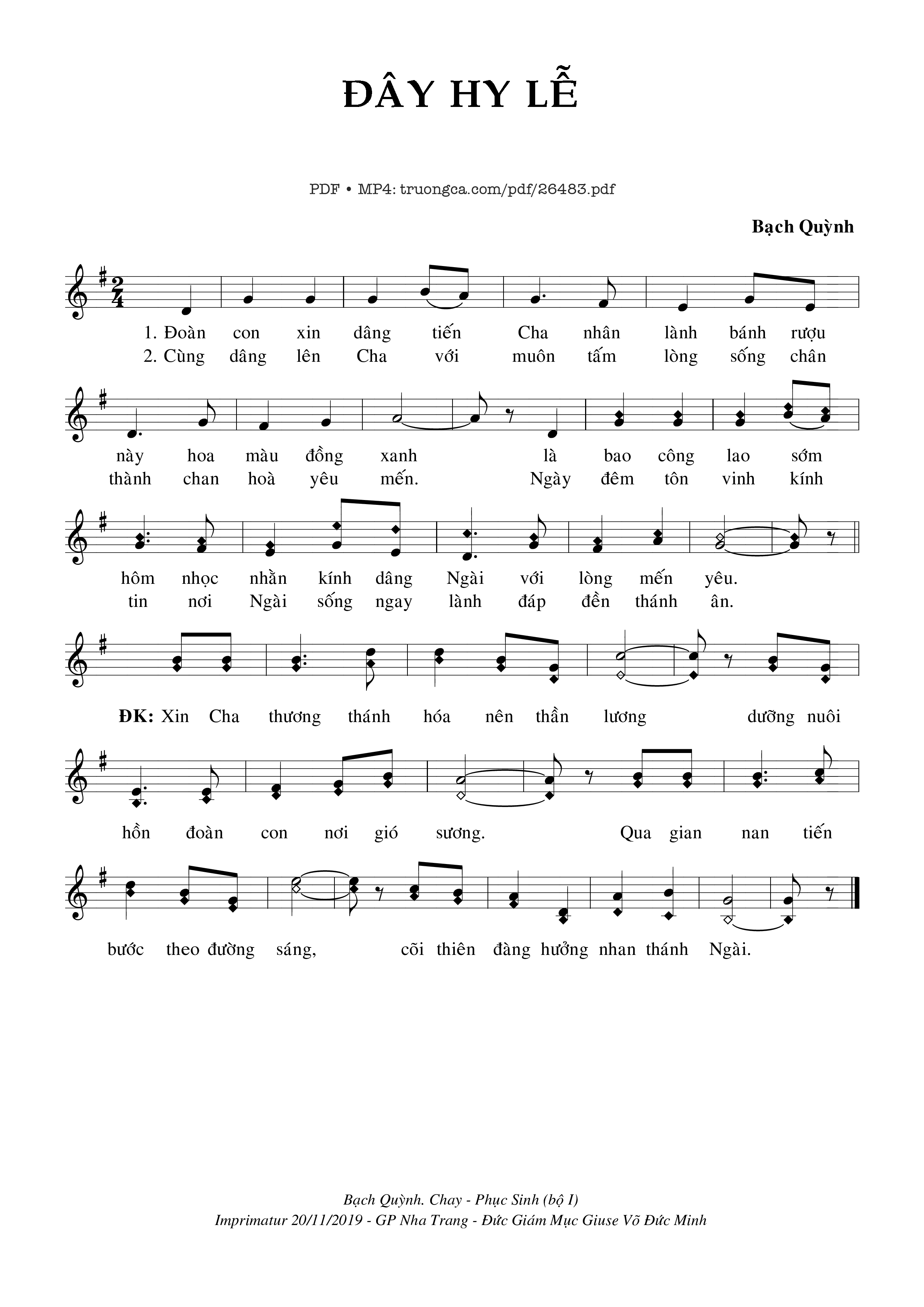 Đây Hy Lễ - Bạch Quỳnh