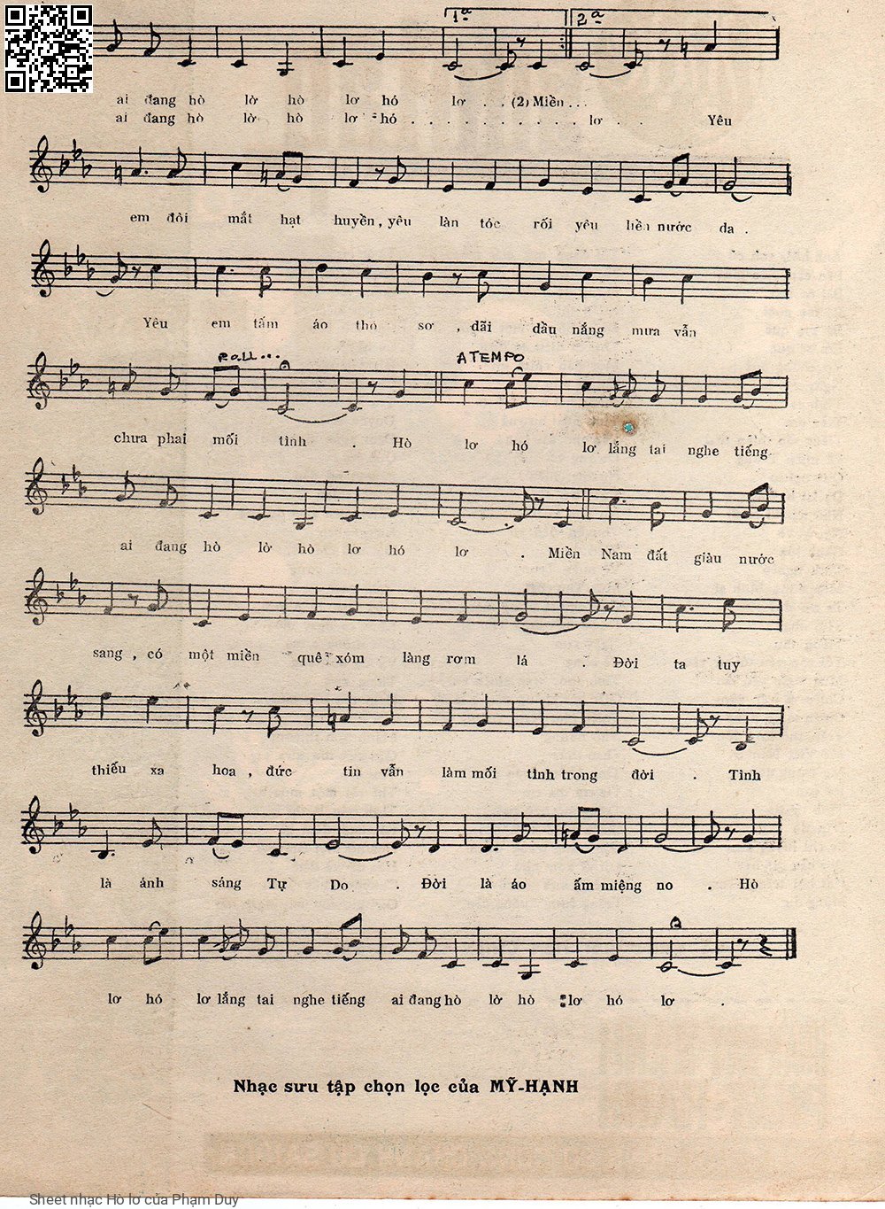 Page 3 of Sheet music PDF Hò lơ - Phạm Duy