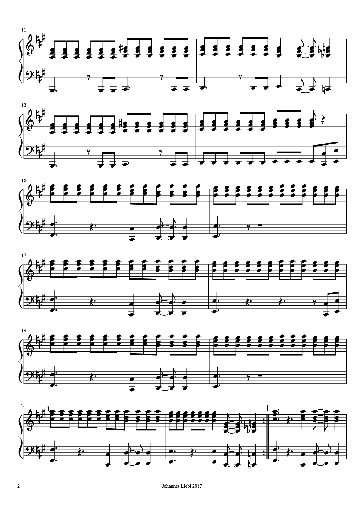 Page 2 of Sheet music PDF Piano Hold The Line Piano - David Paich (Toto