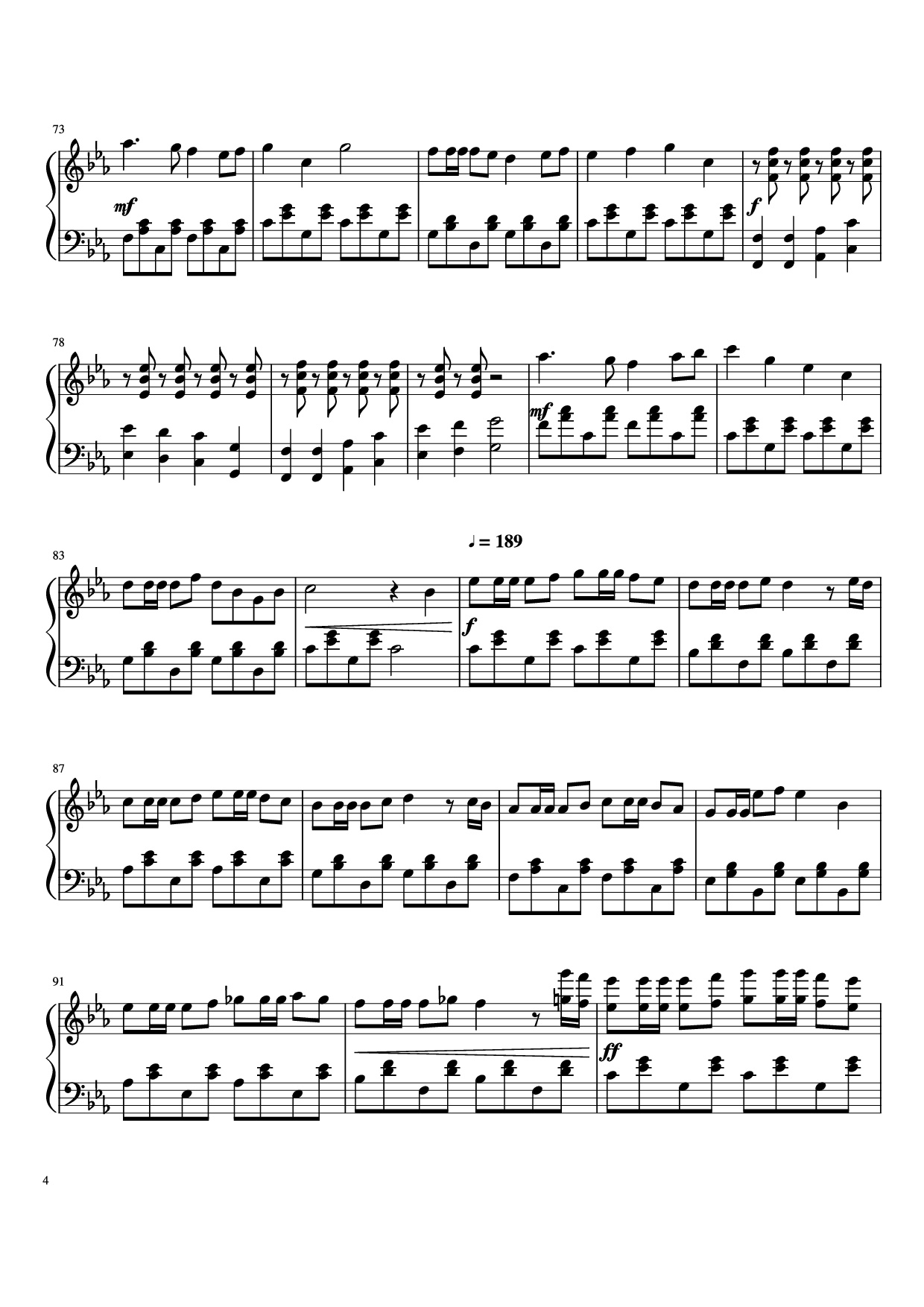 Page 4 of Sheet music PDF Piano Gourmet Race Piano - Jun Ishikawa