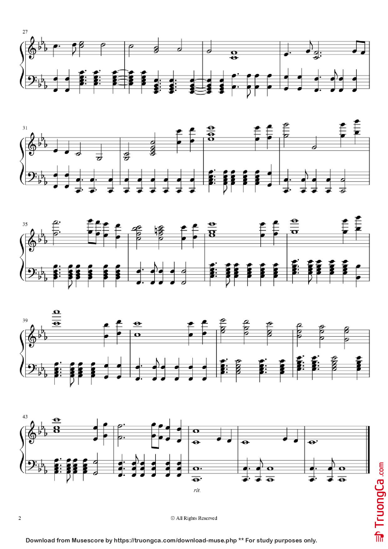 Page 2 of Sheet music PDF Piano Call of Magic / Nerevar Rising Piano - Jeremy Soule
