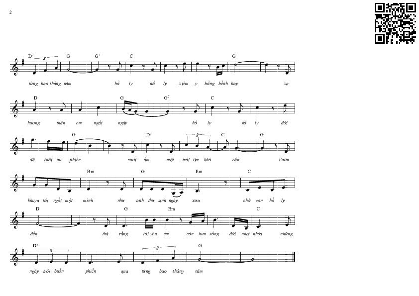 Page 2 of Sheet music PDF Hồ ly tinh - Diệp Chí Huy