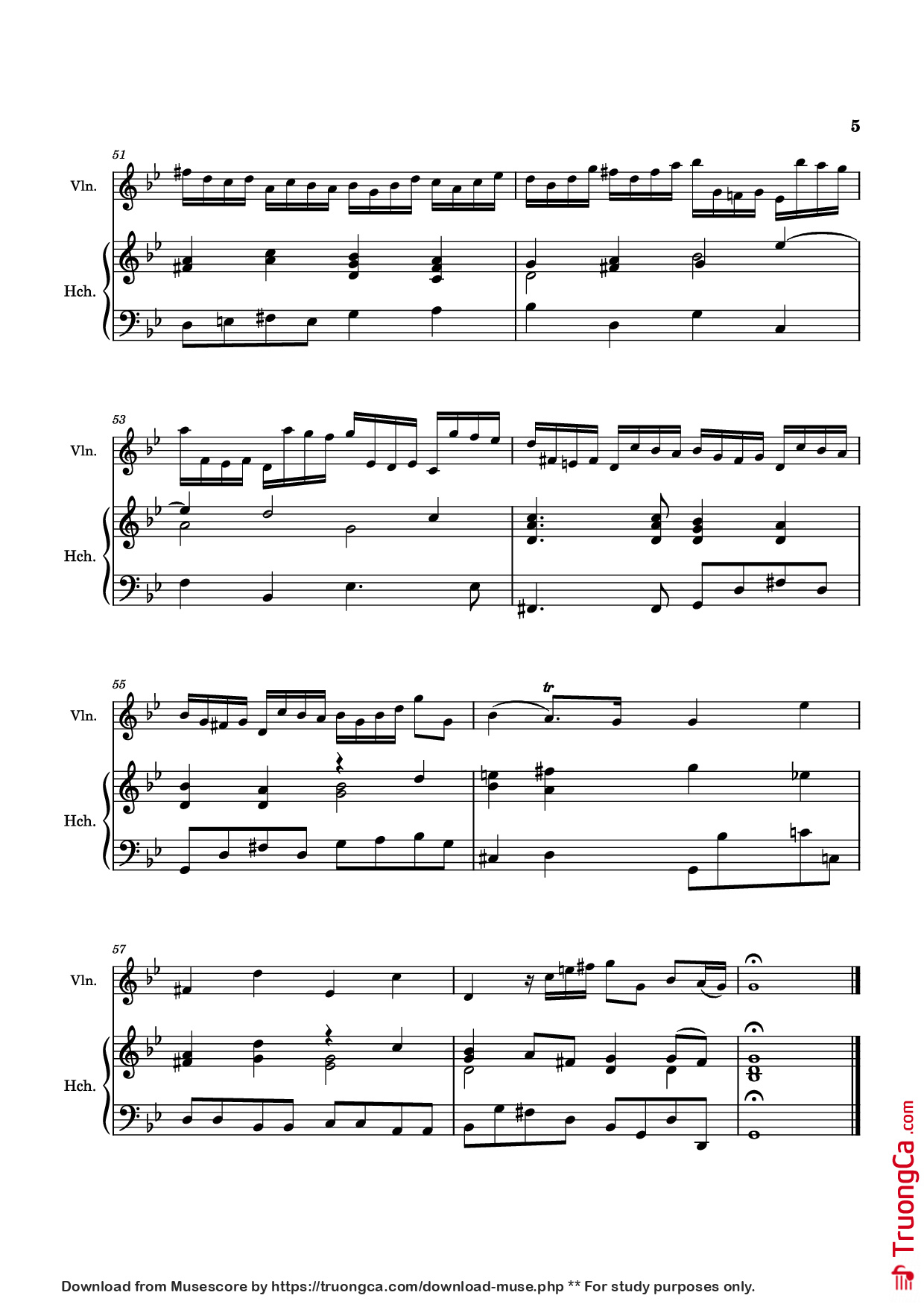 Page 5 of Sheet music PDF Allegro Violin - Antonio Vivaldi