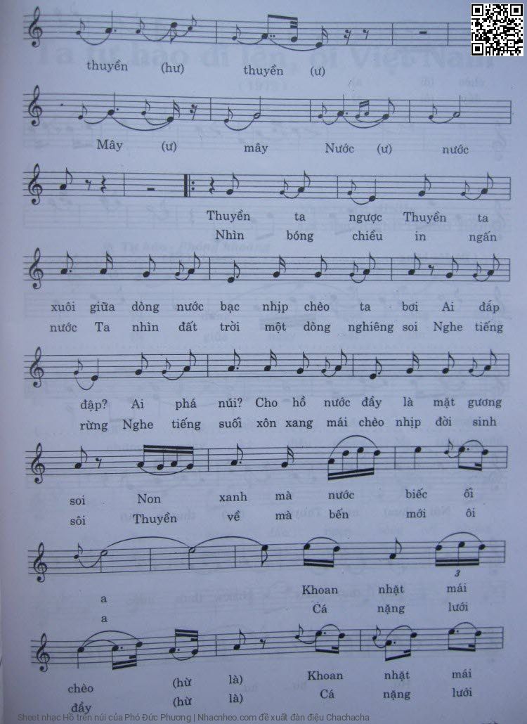 Page 2 of Sheet music PDF Hồ trên núi - Phó Đức Phương