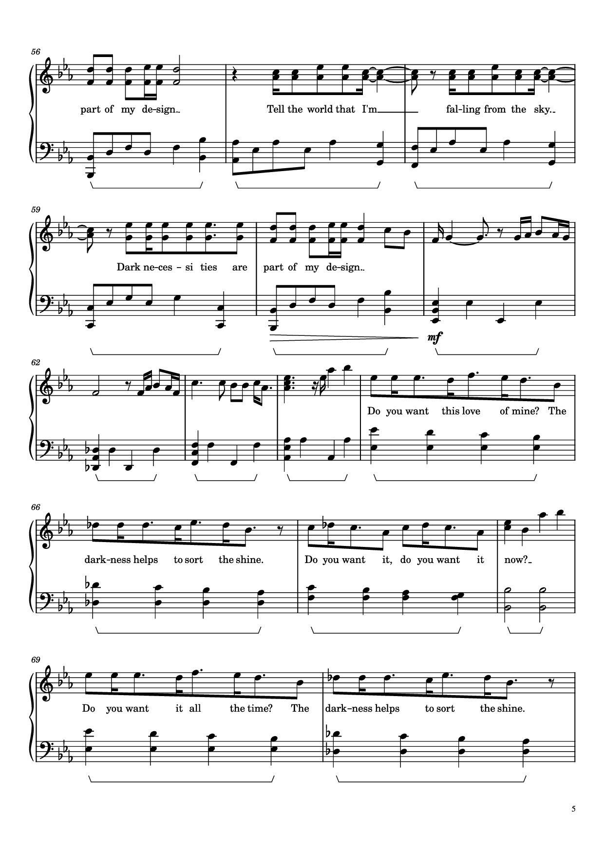 Page 5 of Sheet music PDF Piano Dark Necessities Piano - Red Hot Chili Peppers