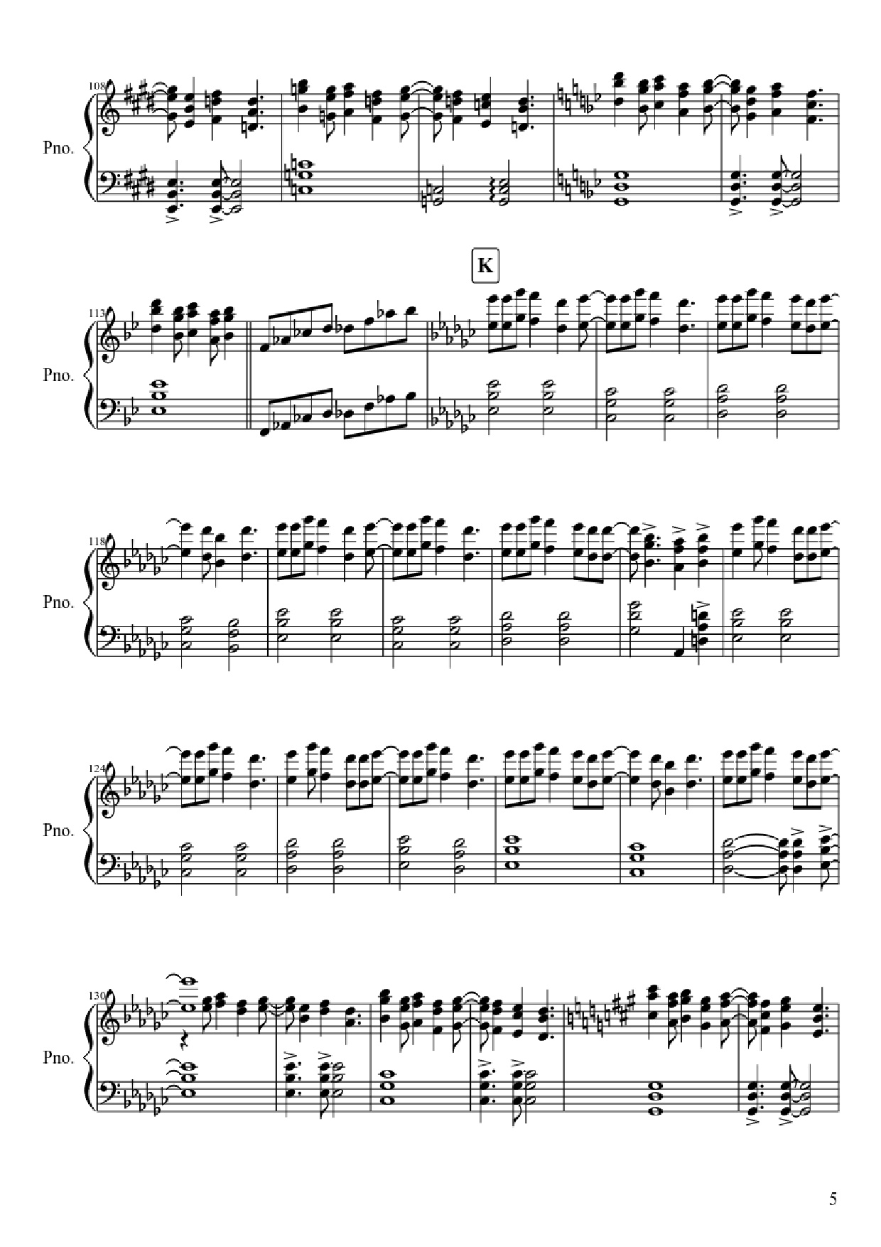 Page 5 of Sheet music PDF Piano Attack On Titan Theme Piano - Undefined
