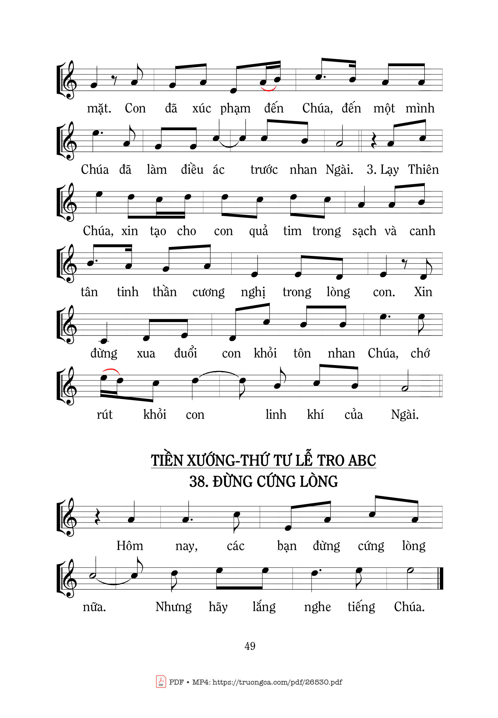 Page 2 of Sheet music PDF Thánh Vịnh 50, Xin Xót Thương - Mi Trầm