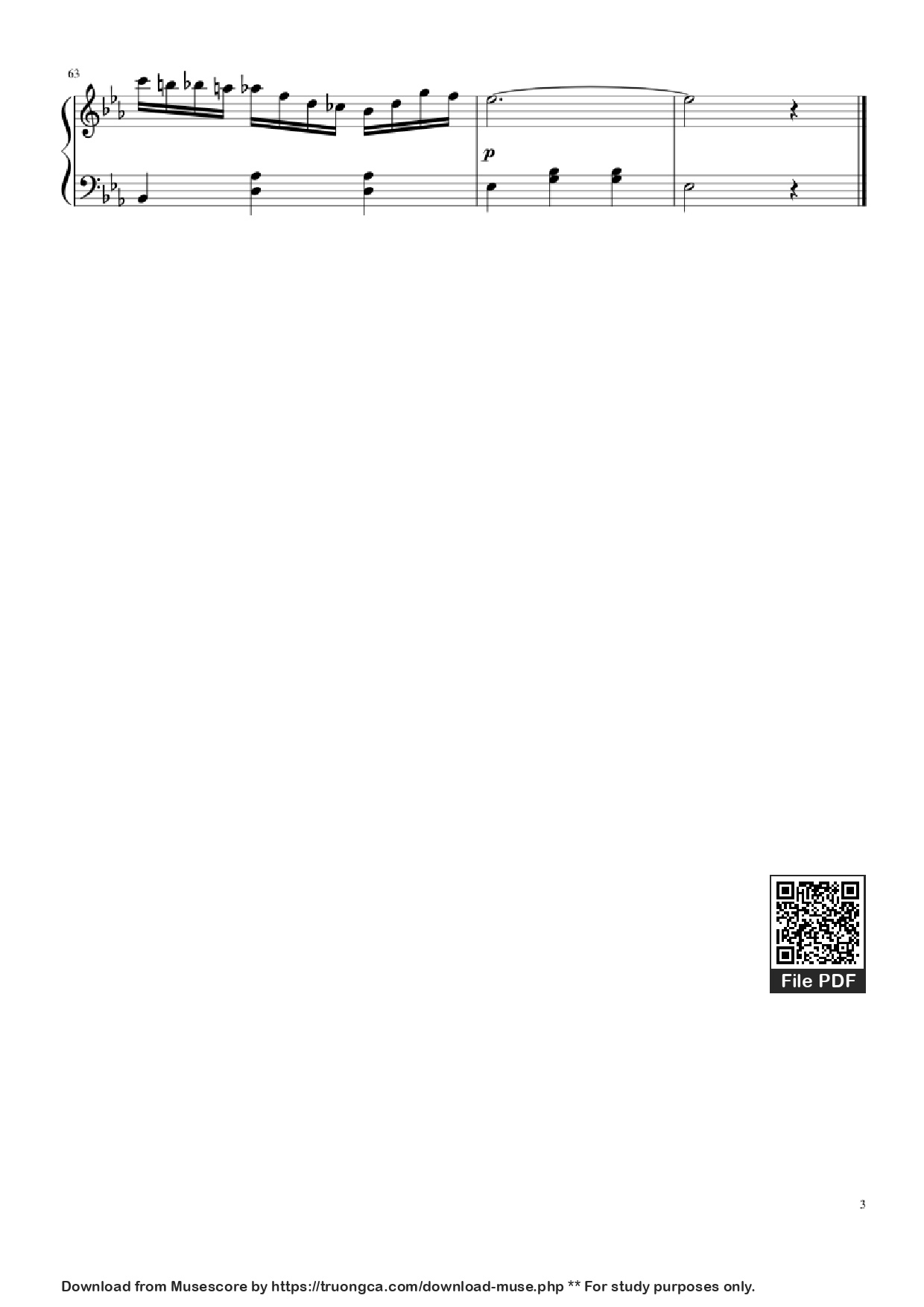 Page 3 of Sheet music PDF Nocturne in E-flat Major (Easy) - Frédéric Chopin