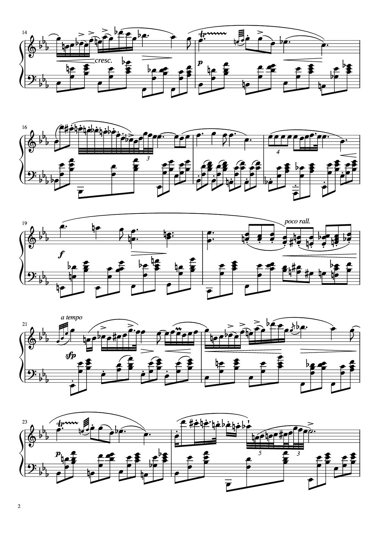 Page 2 of Sheet music PDF Nocturne in E♭ Major, Op.9 No.2 - Frederic Francois Chopin