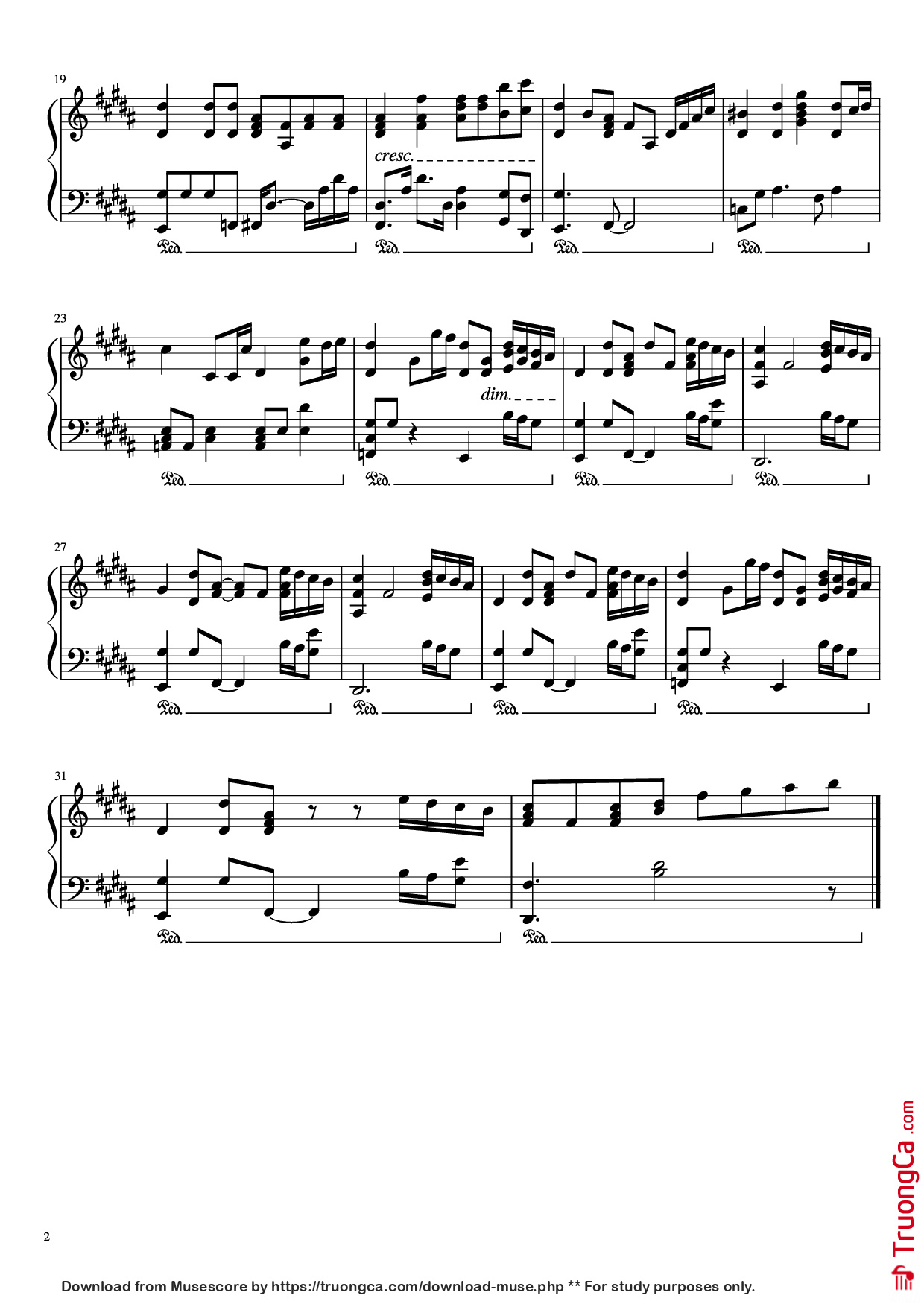 Page 2 of Sheet music PDF Piano Yebba