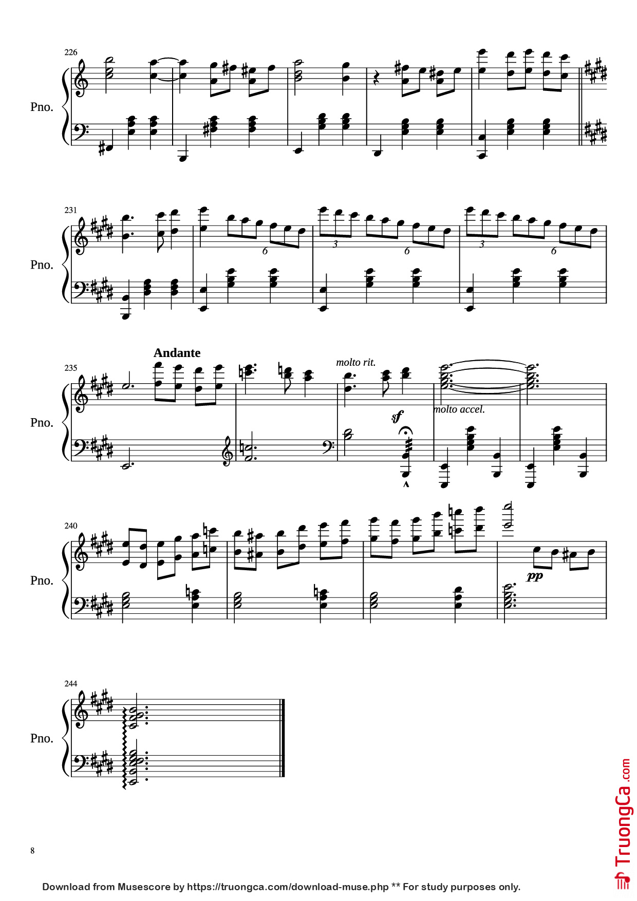 Page 8 of Sheet music PDF Piano Merry-Go-Round of Life Piano - Joe Hasaishi arr. Andrew Deng