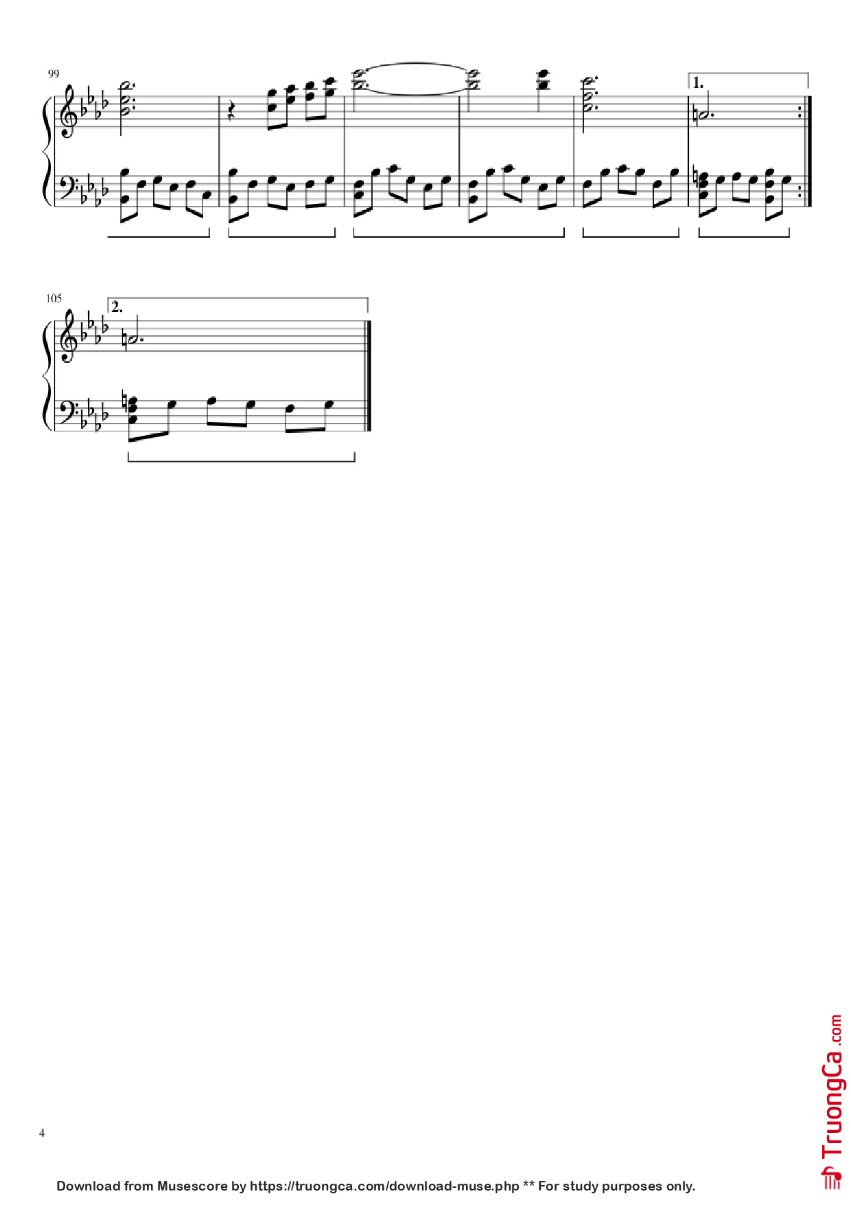 Page 4 of Sheet music PDF Piano An Ending & Respite Piano - Composition by Toby Fox Arrangement by articulatedaffectivity