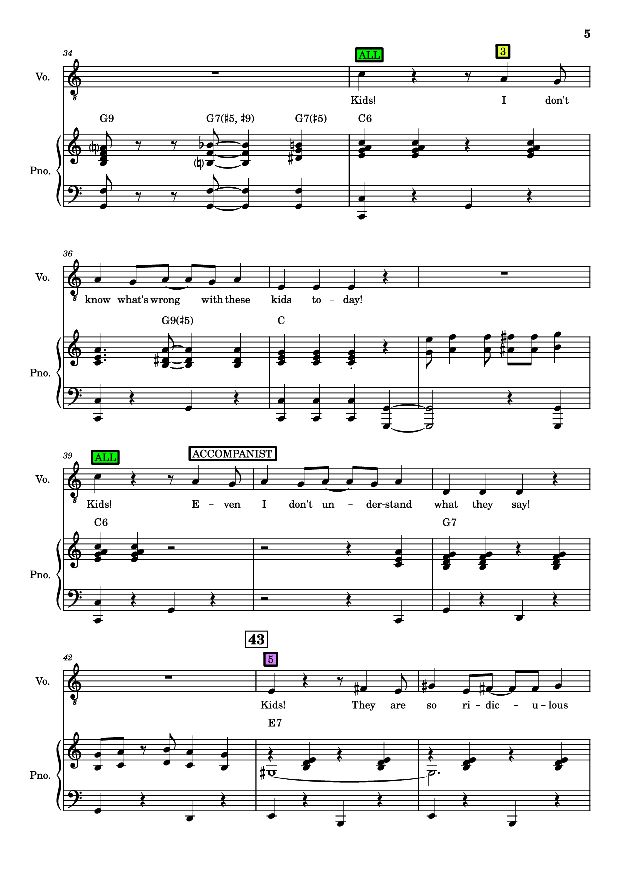 Page 5 of Sheet music PDF Kids Piano - Charles Strouse