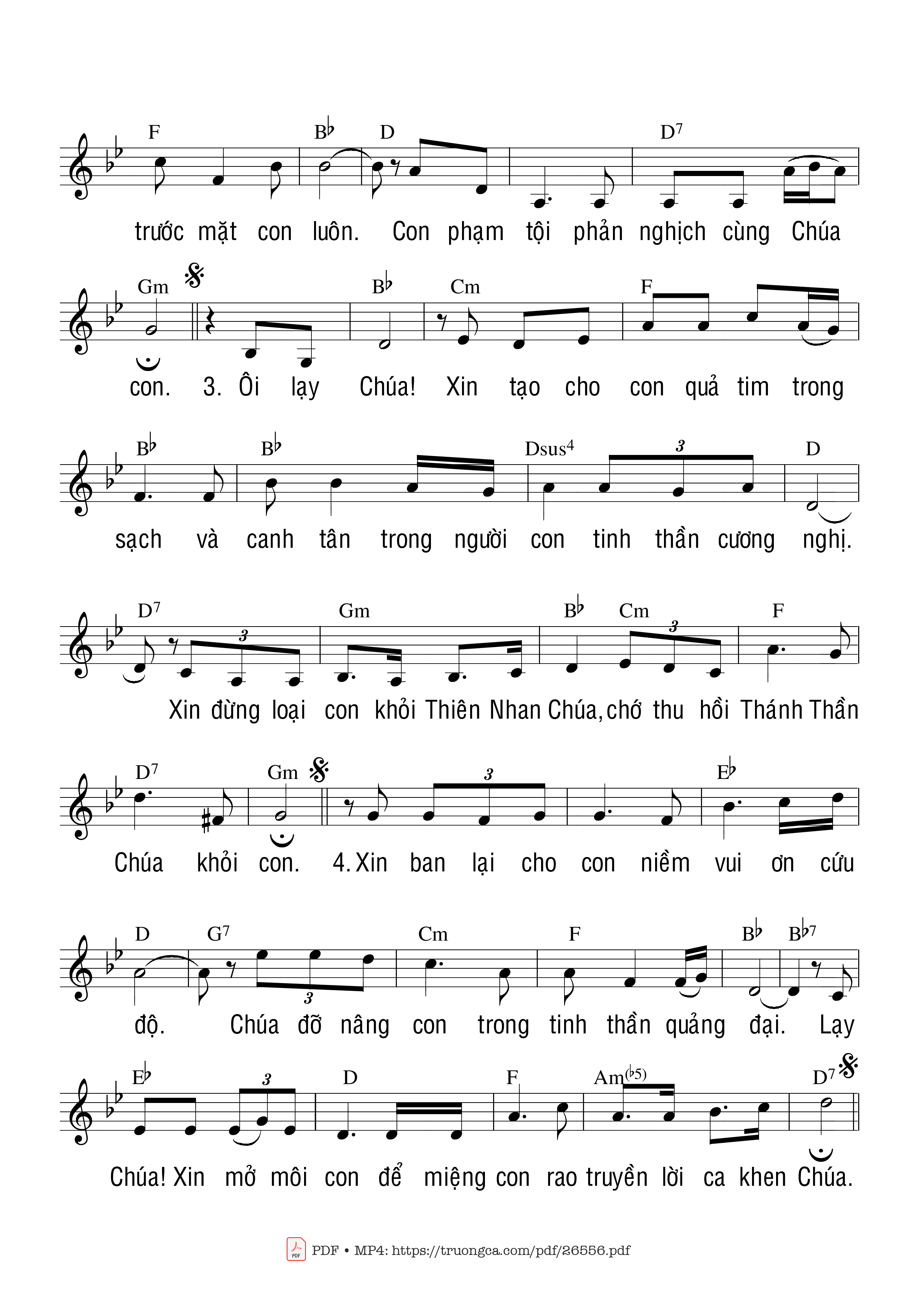 Page 2 of Sheet music PDF Thánh Vịnh 50, Lòng Nhân Hậu Chúa - Viễn Xứ