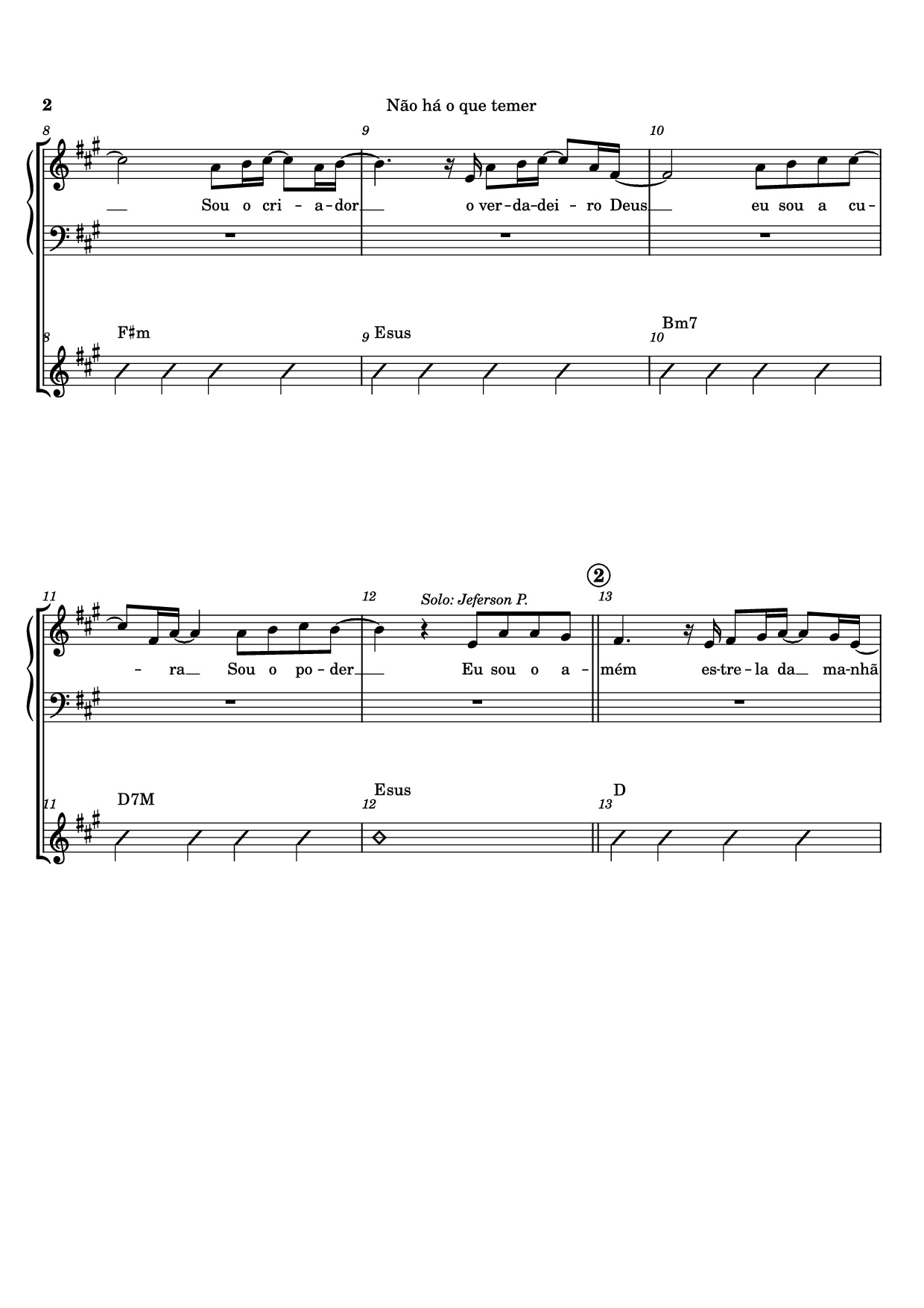 Page 2 of Sheet music PDF Não há o que temer Piano - Ricardo Martins
