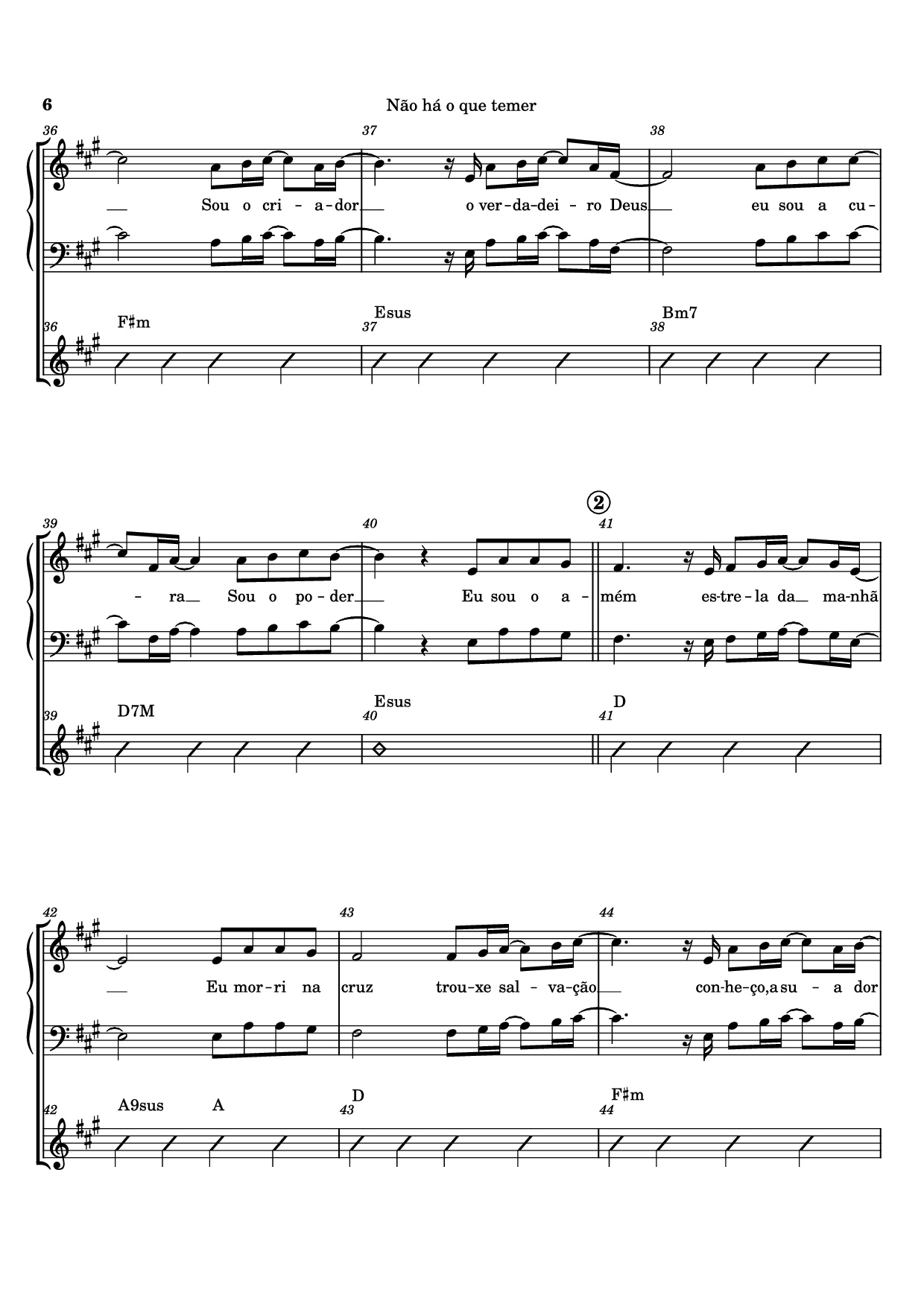 Page 6 of Sheet music PDF Não há o que temer Piano - Ricardo Martins