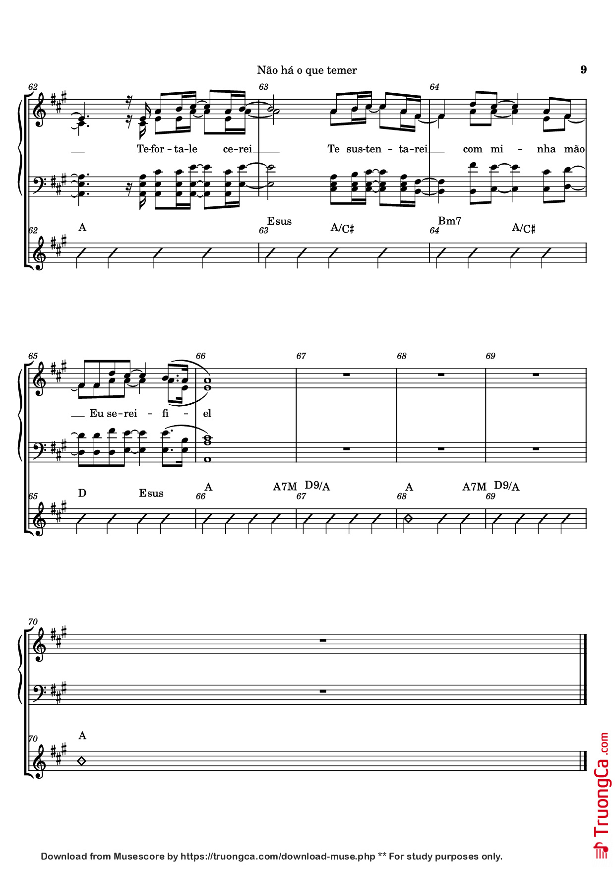 Page 9 of Sheet music PDF Não há o que temer Piano - Ricardo Martins