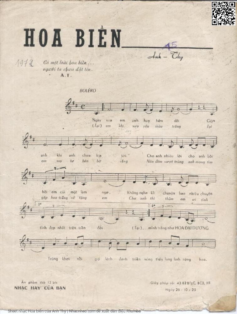 Page 2 of Sheet music PDF Hoa biển - Anh Thy