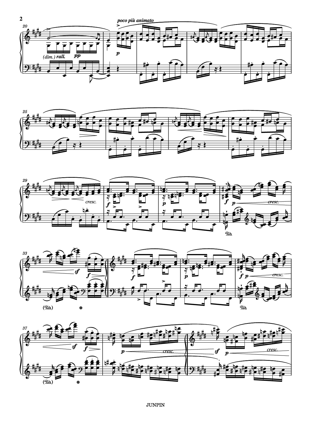 Page 2 of Sheet music PDF Etude Op.10 No.3 in E Major - Chopin