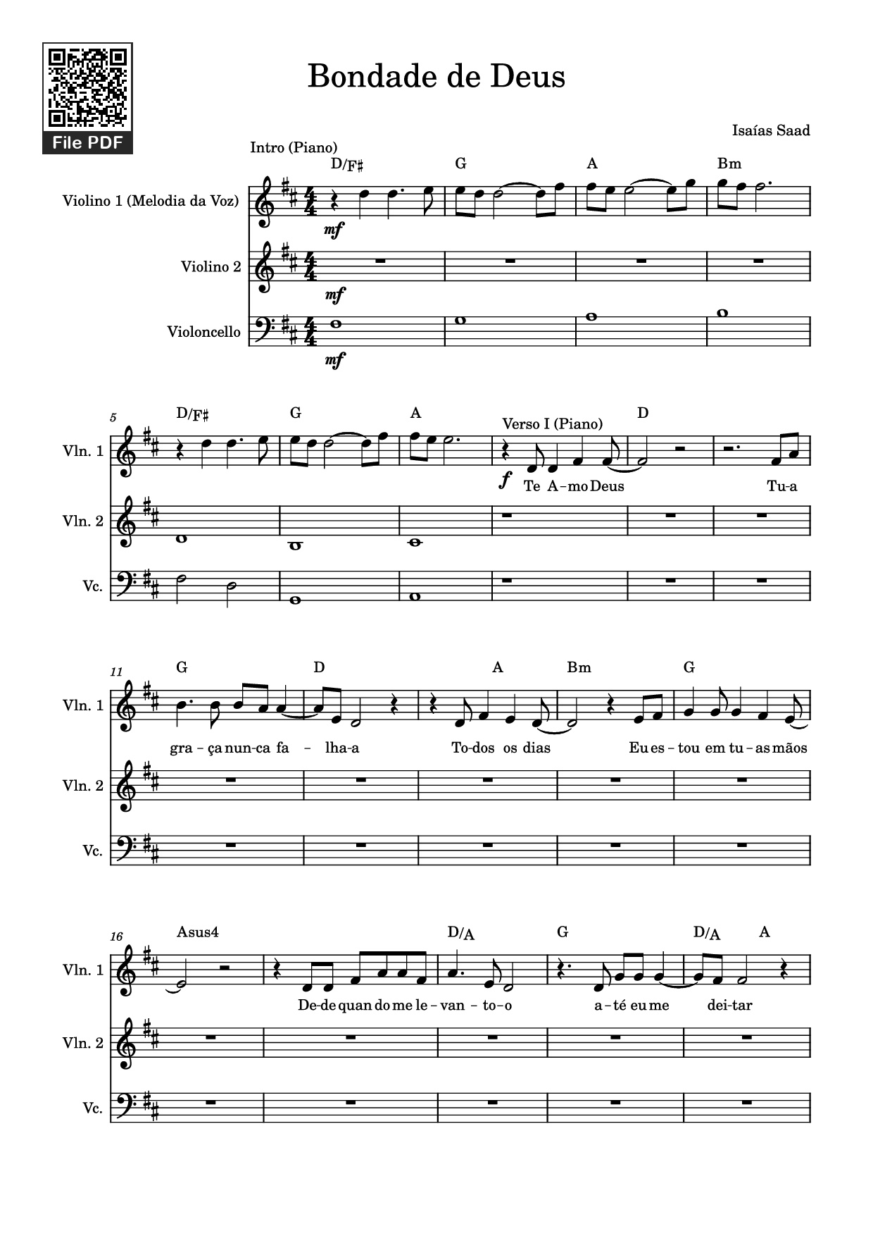 Page 1 of Sheet music PDF Piano Bondade de Deus Piano - Isaías Saad