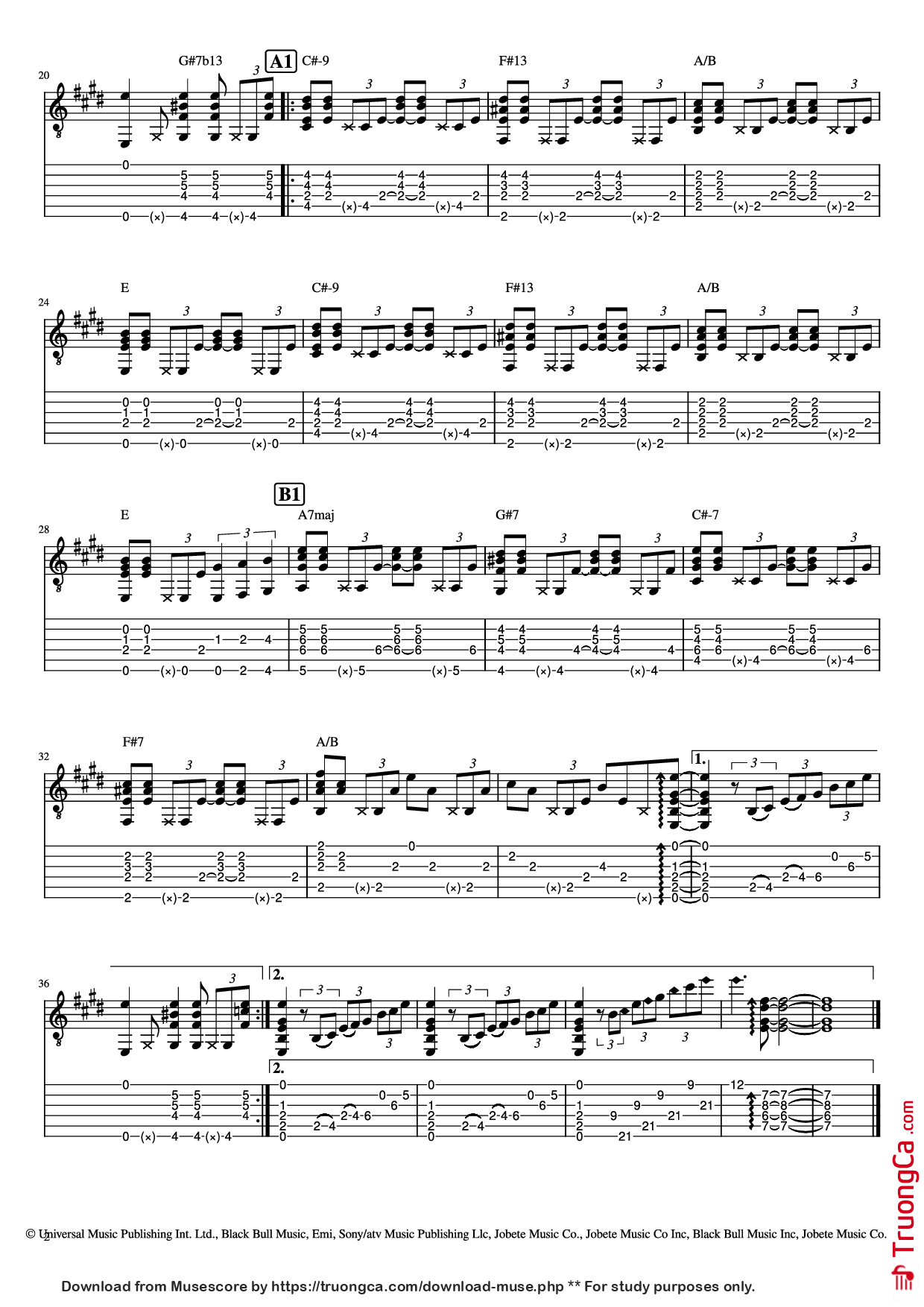 Page 2 of Sheet music PDF Guitar Tab ISN