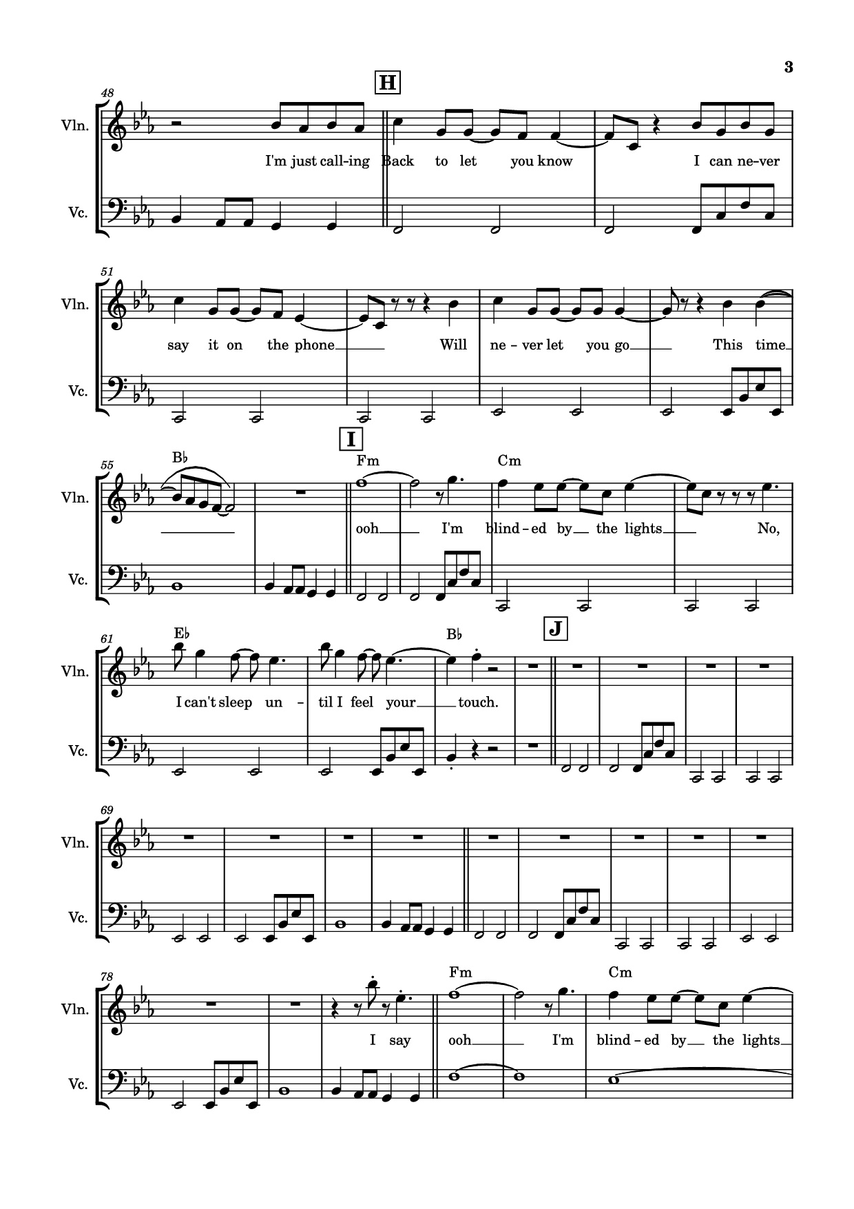 Page 3 of Sheet music PDF Blinding lights Violin - The Weeknd