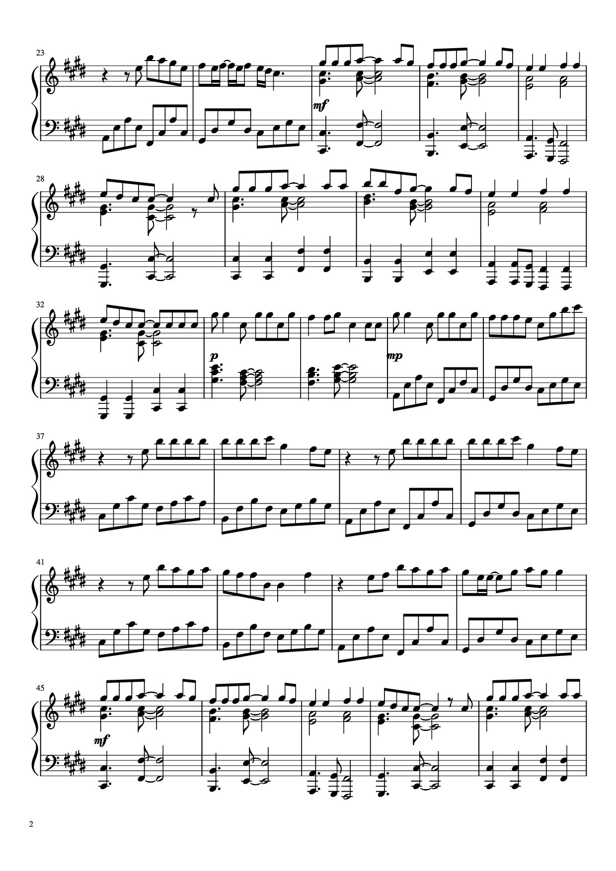 Page 2 of Sheet music PDF Piano Kings & Queens Piano - Ava Max