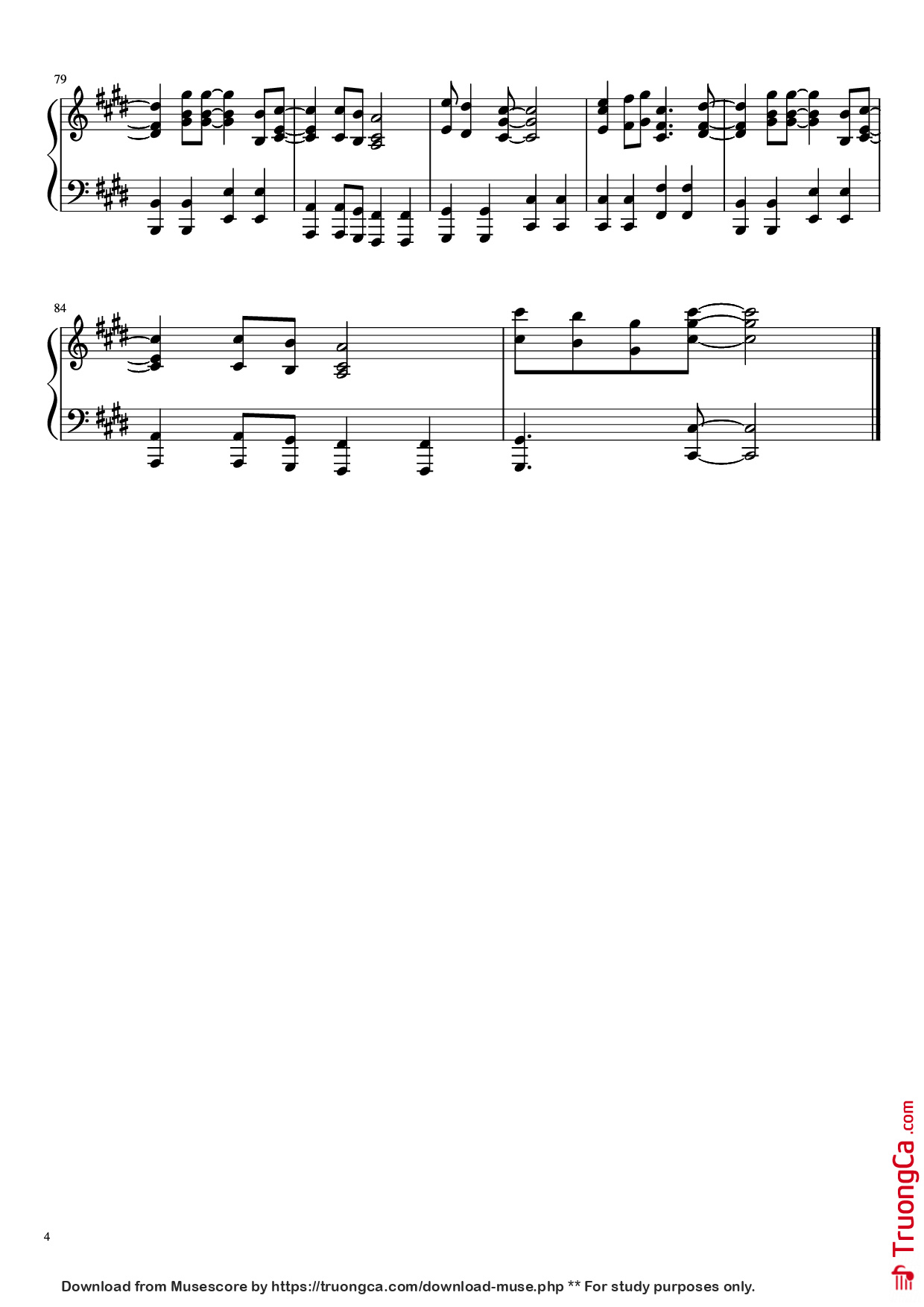 Page 4 of Sheet music PDF Piano Kings & Queens Piano - Ava Max