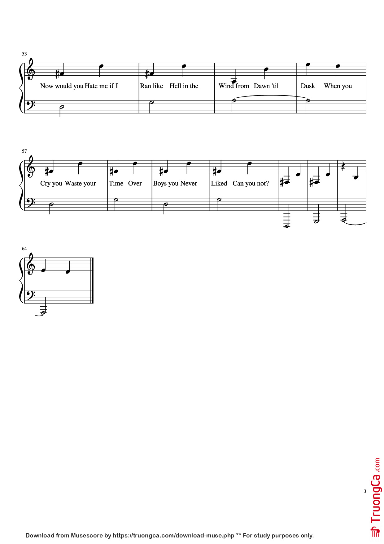 Page 3 of Sheet music PDF Piano Attention Piano - Joji