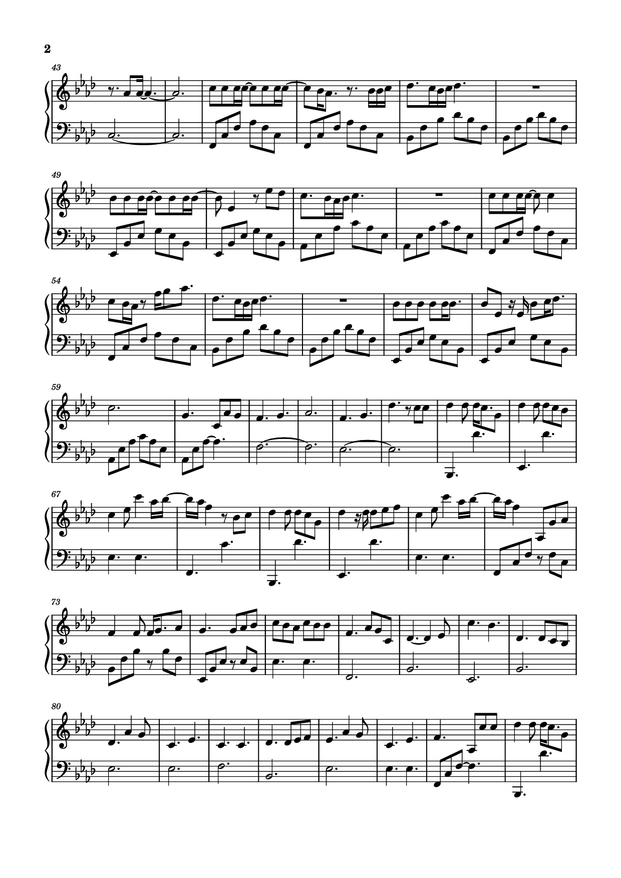 Page 2 of Sheet music PDF Piano Glimpse of us Piano - Wesley Steenbergen