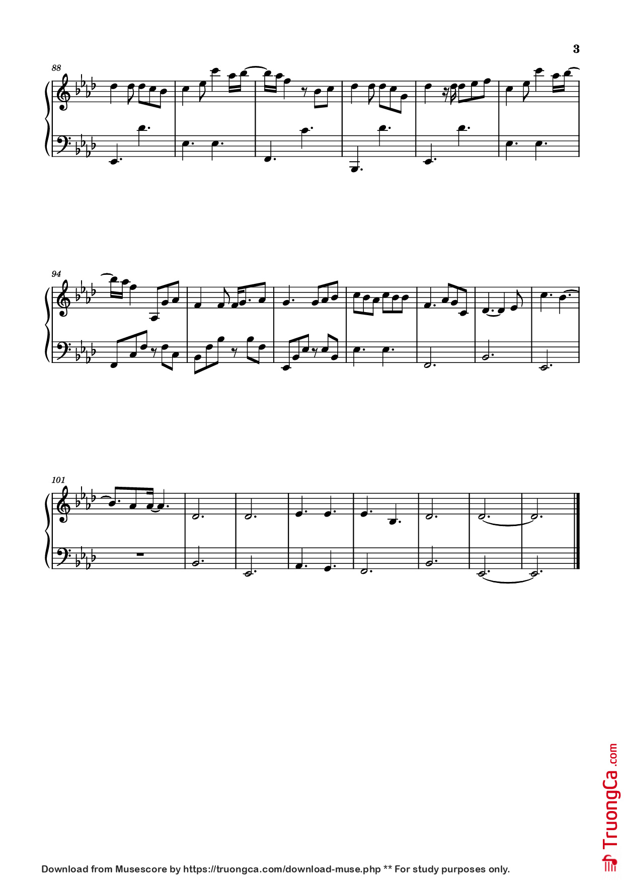 Page 3 of Sheet music PDF Piano Glimpse of us Piano - Wesley Steenbergen