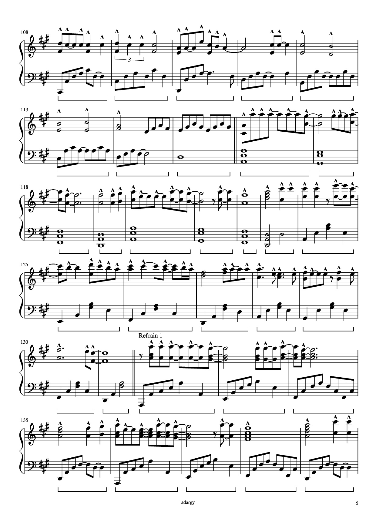 Page 5 of Sheet music PDF Piano Someone like you Piano - Daniel Wilson Adèle Adkins