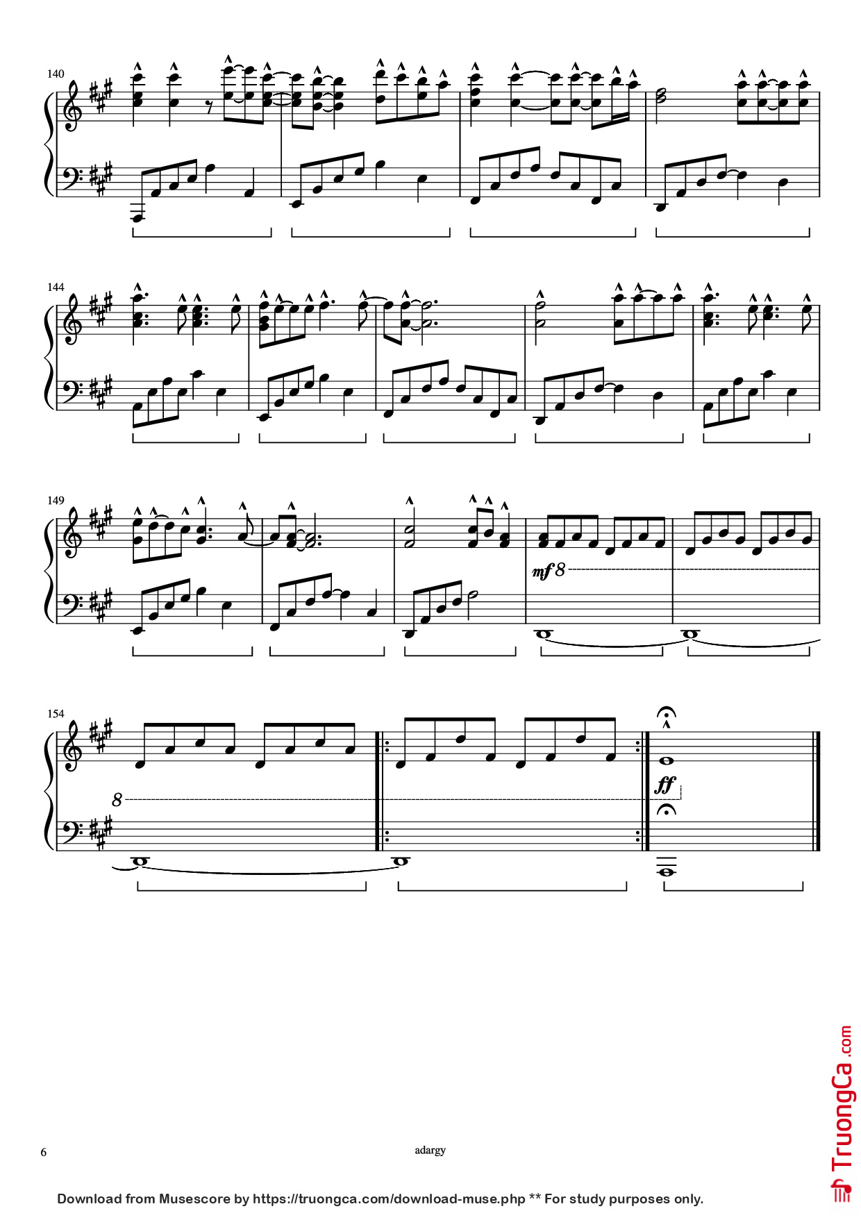 Page 6 of Sheet music PDF Piano Someone like you Piano - Daniel Wilson Adèle Adkins