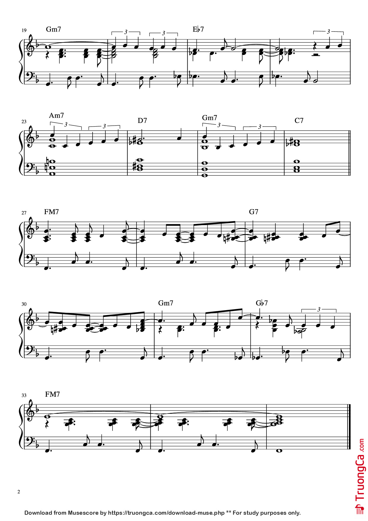 Page 2 of Sheet music PDF Piano Girl from Ipanema Piano - Undefined