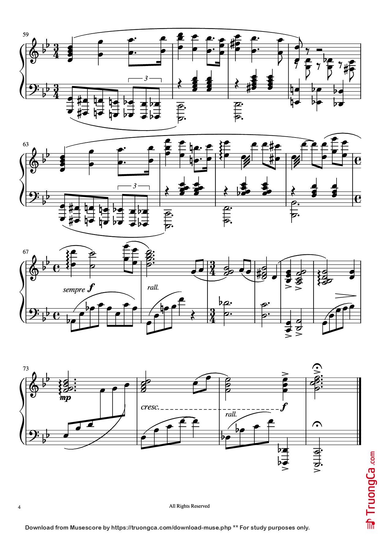 Page 4 of Sheet music PDF Piano Hana Bi Piano - Joe Hisaishi