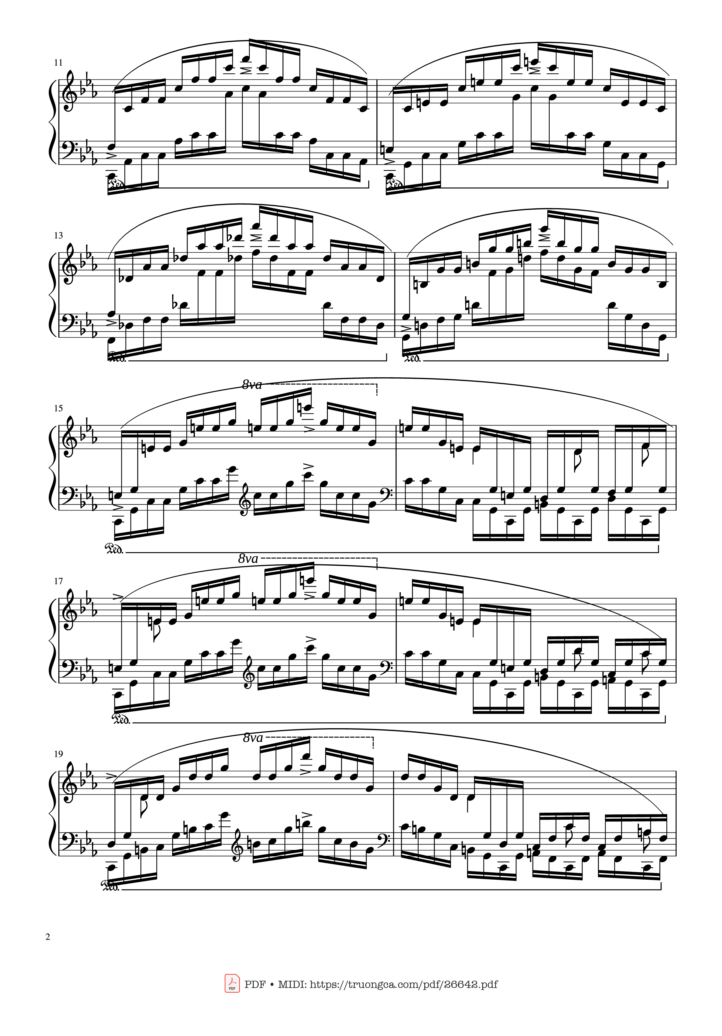 Page 2 of Sheet music PDF Etude in C Minor Piano - Chopin