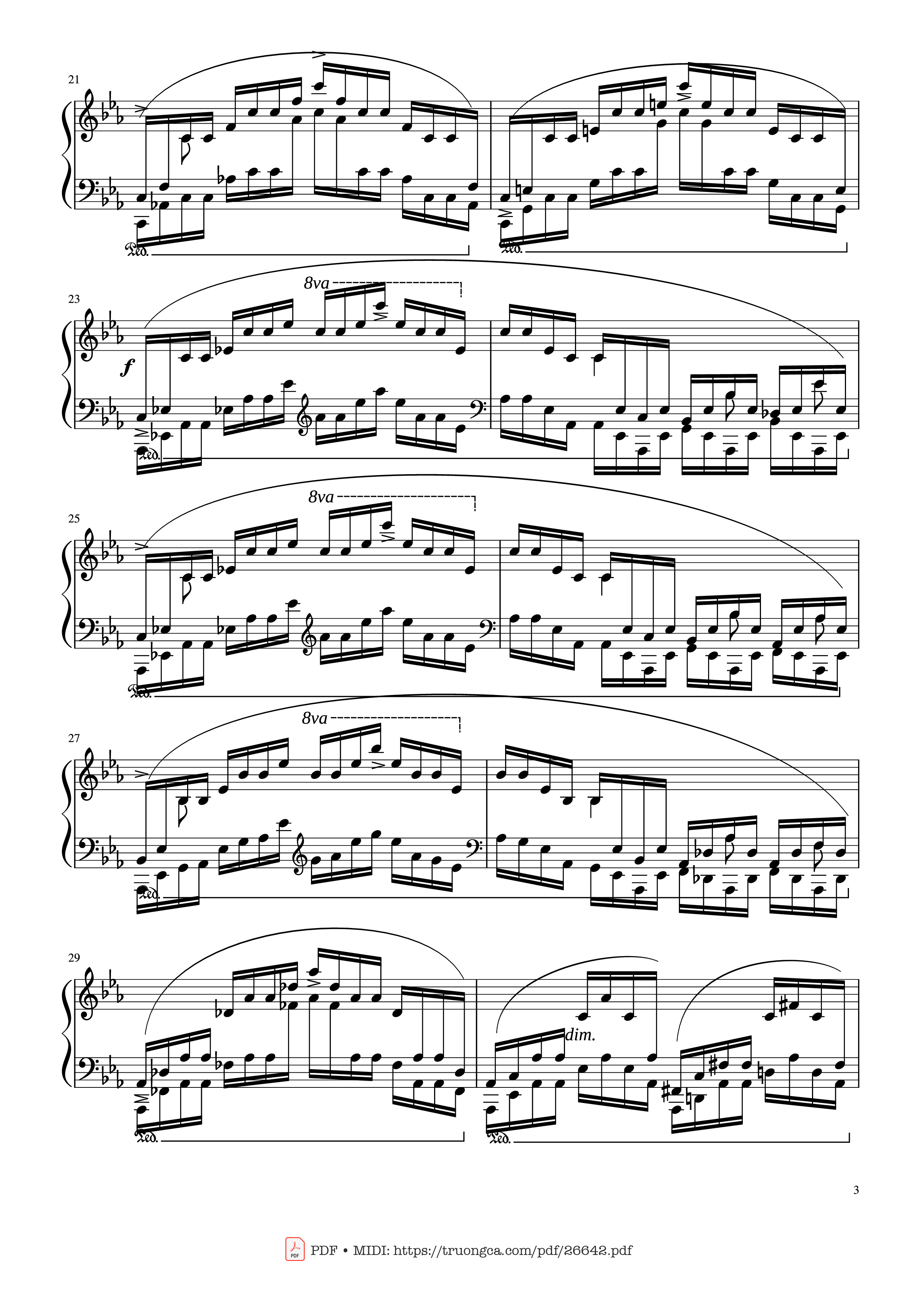 Page 3 of Sheet music PDF Etude in C Minor Piano - Chopin