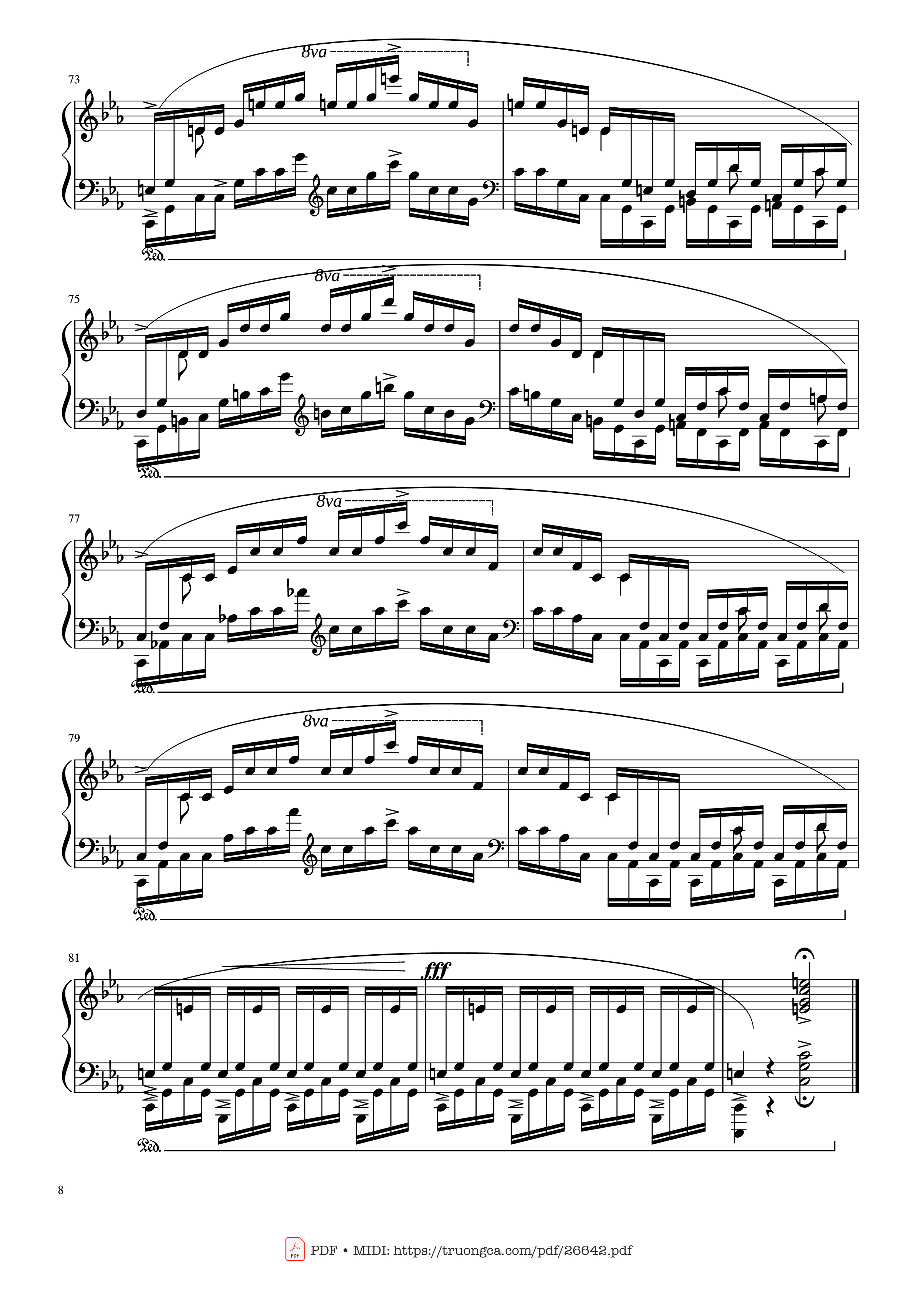 Page 8 of Sheet music PDF Etude in C Minor Piano - Chopin