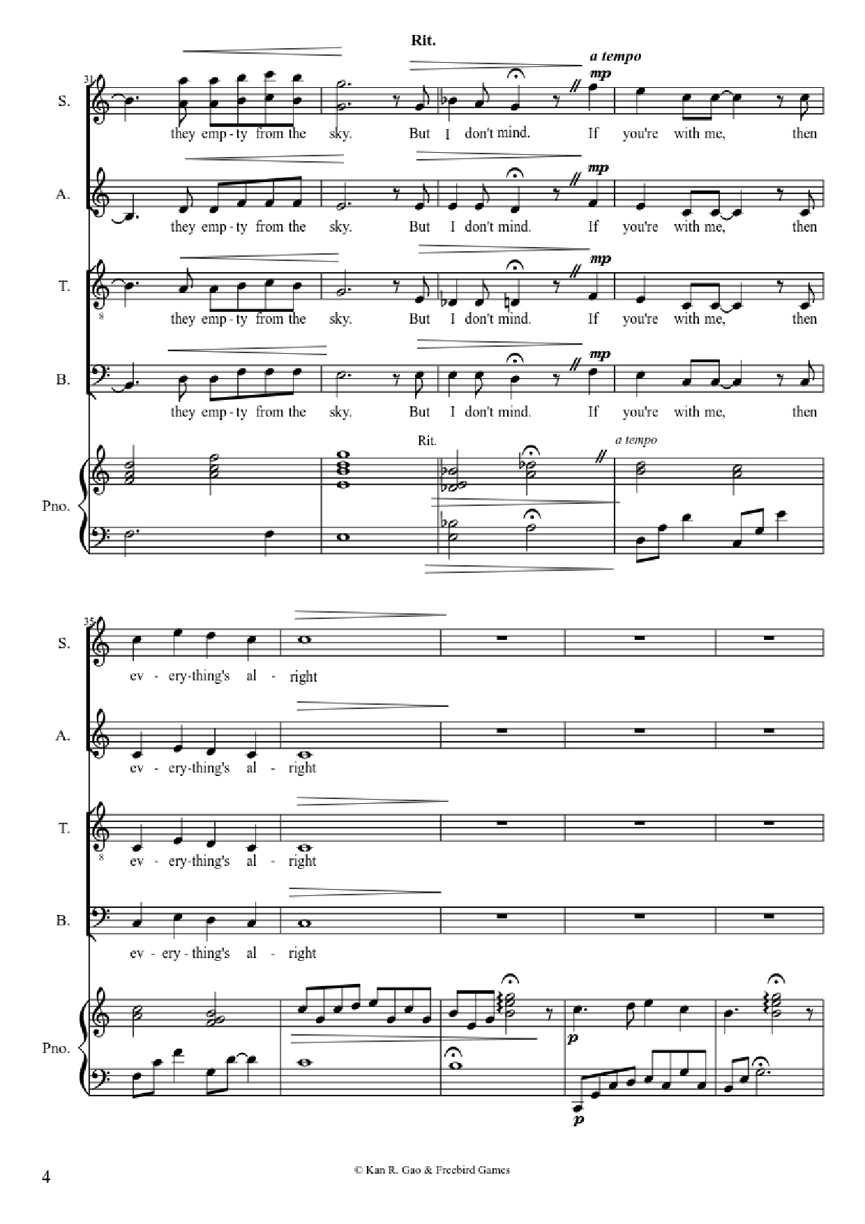 Page 4 of Sheet music PDF Piano Guitar Tab Everything