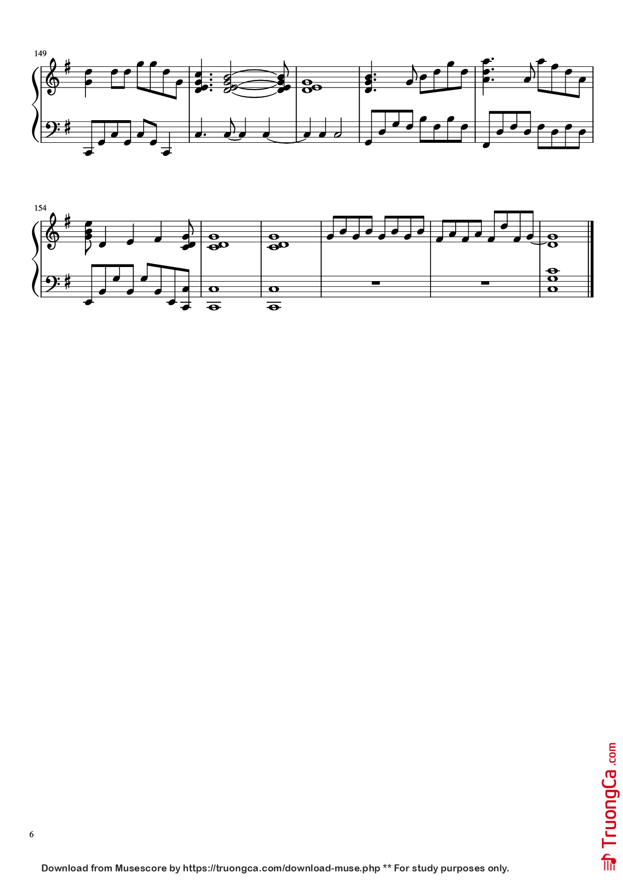 Page 6 of Sheet music PDF Piano A Million Dream Piano - Undefined