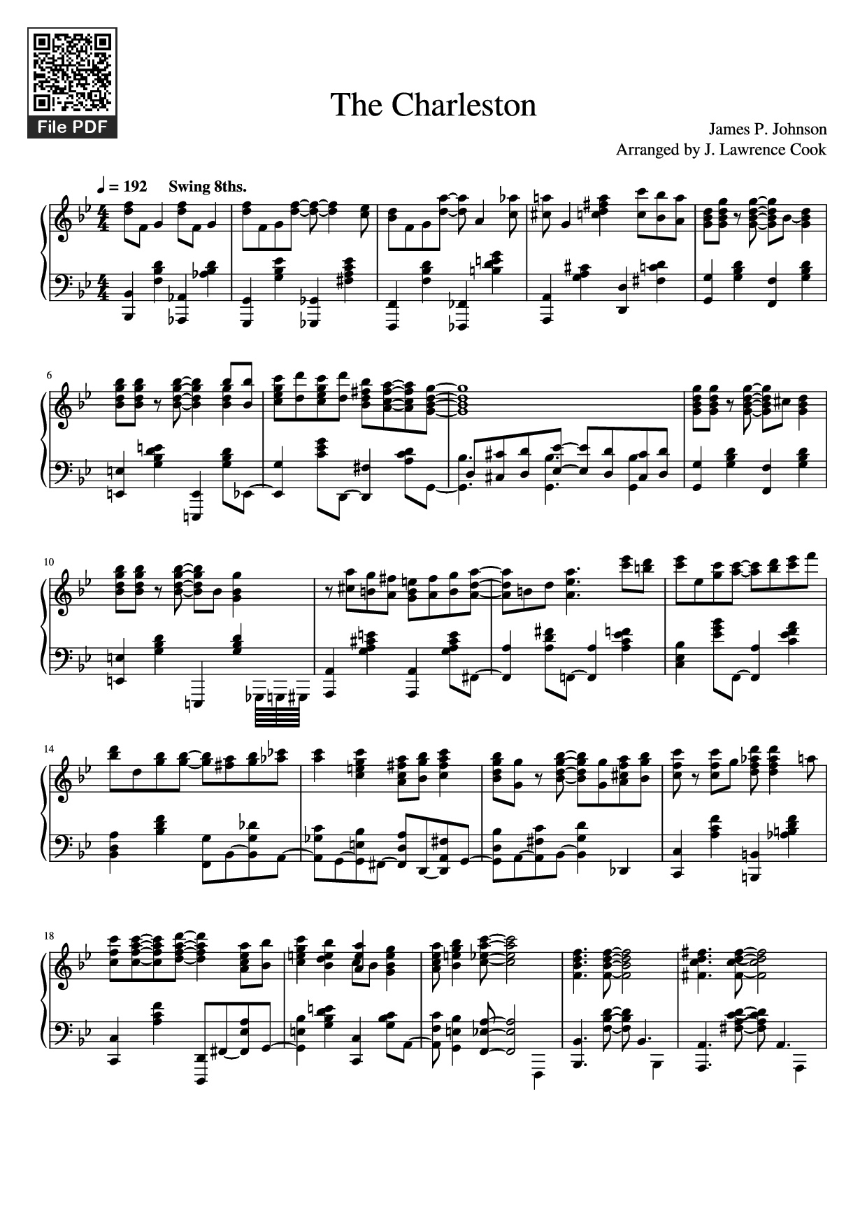 Page 1 of Sheet music PDF Piano The Charleston Piano - James P. Johnson