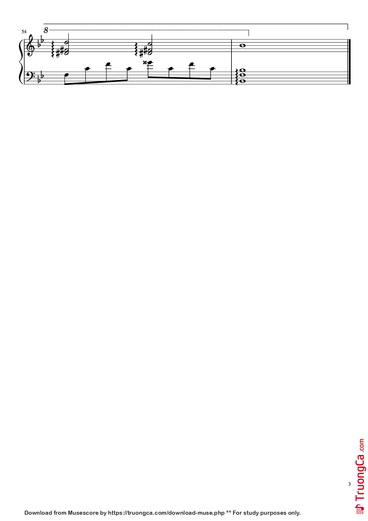 Page 3 of Sheet music PDF Piano 你好不好 Piano - Undefined