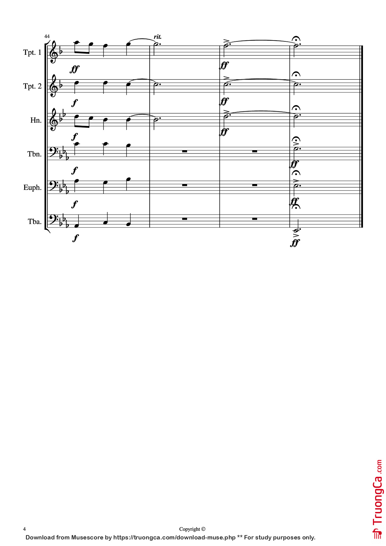 Page 4 of Sheet music PDF Jupiter - G Holst (arr. James Curnow