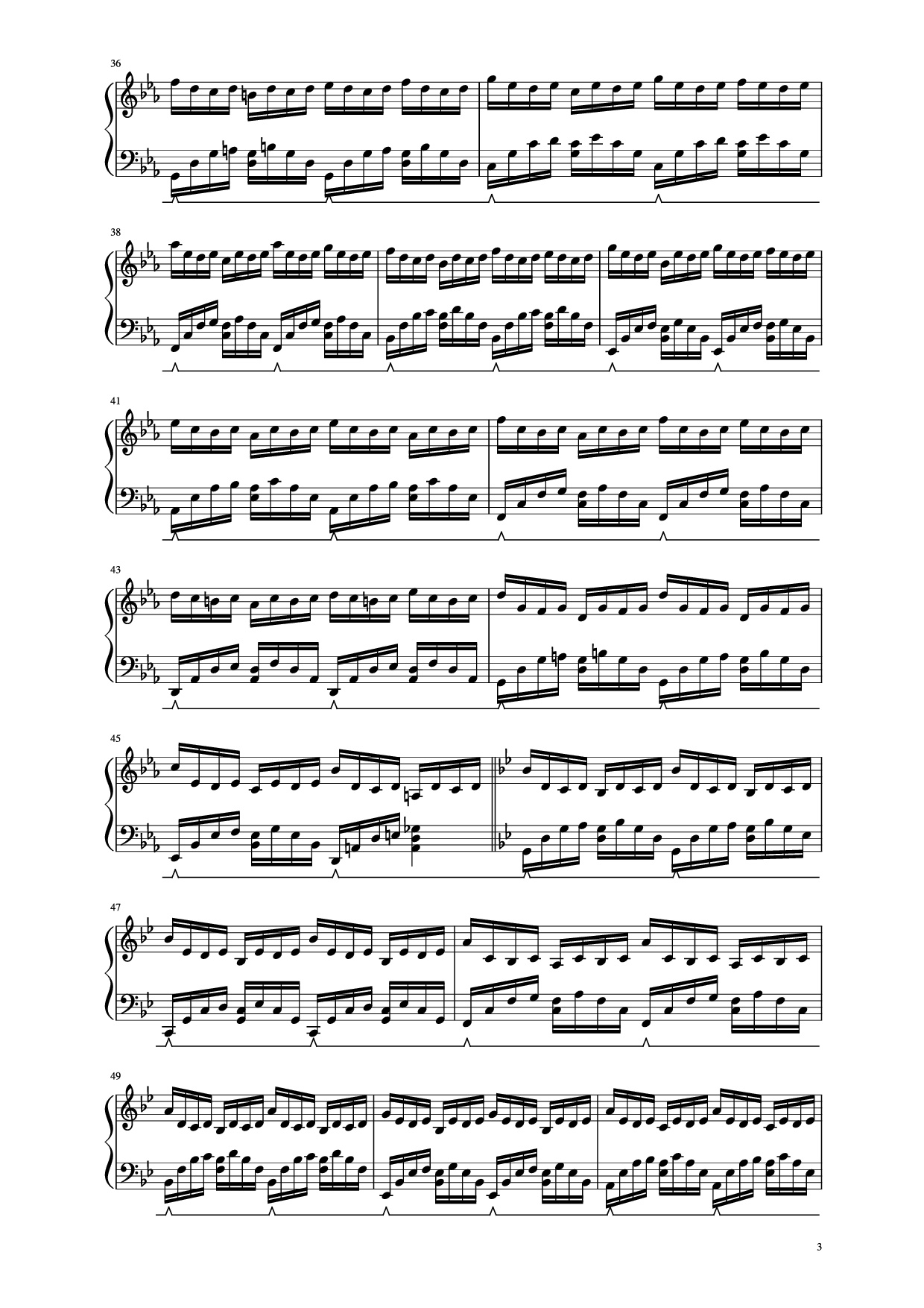 Page 3 of Sheet music PDF Piano G Minor Bach Piano - Luo Ni (bottle