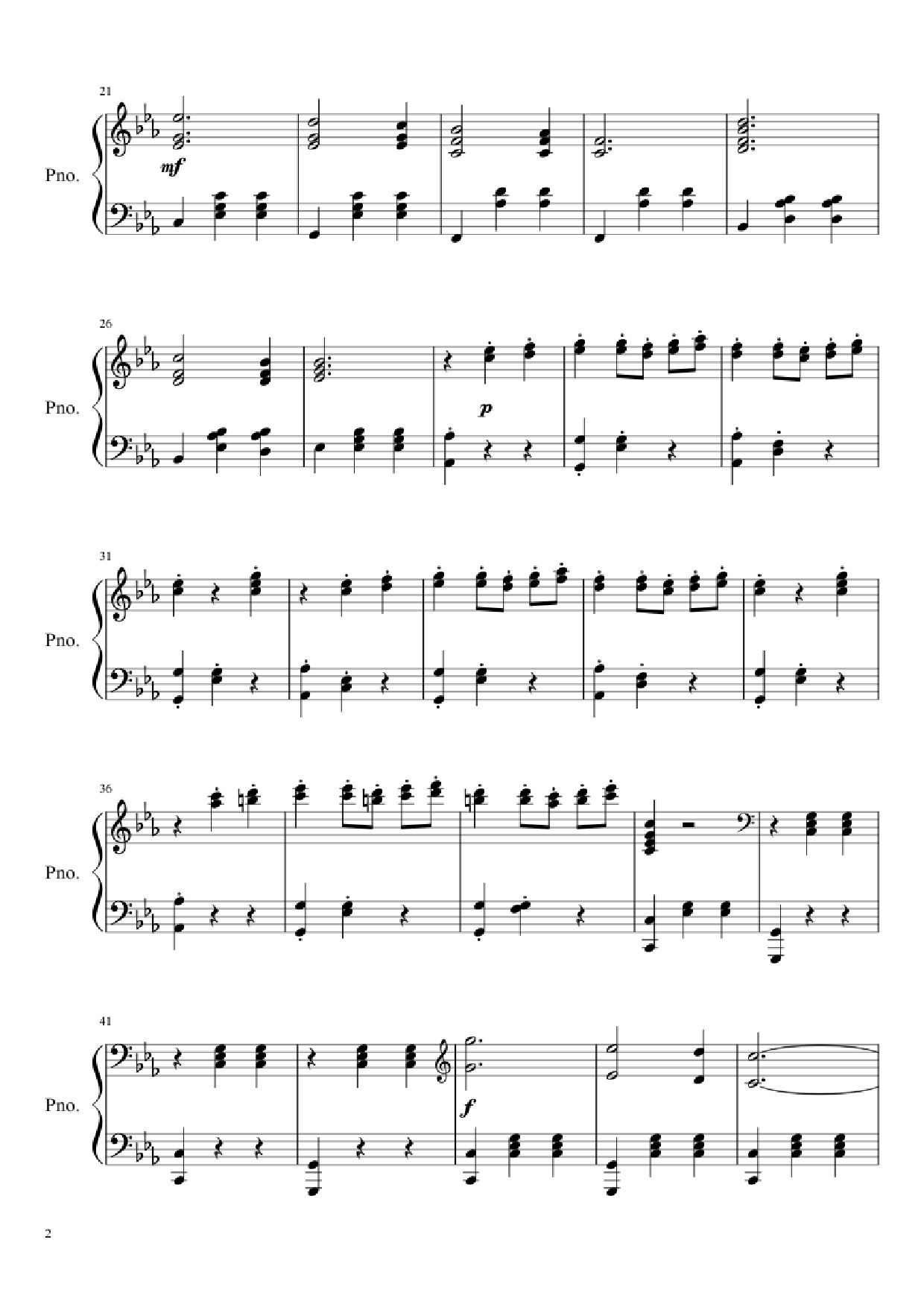 Page 2 of Sheet music PDF Waltz No. 2 Shostakovich Piano - Composed by Dmitri Shostakovich Transcribed by Andrea Tam