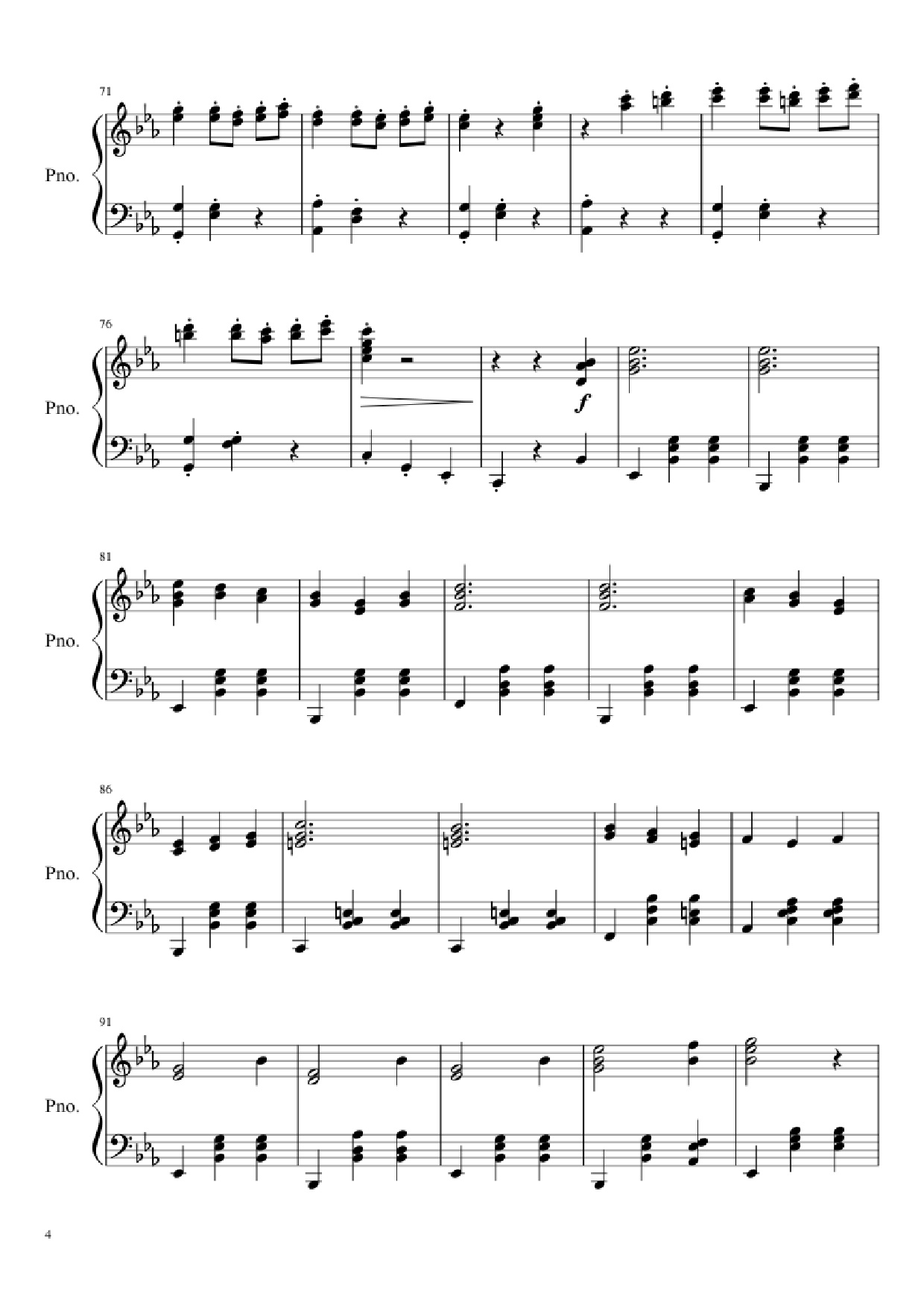 Page 4 of Sheet music PDF Waltz No. 2 Shostakovich Piano - Composed by Dmitri Shostakovich Transcribed by Andrea Tam