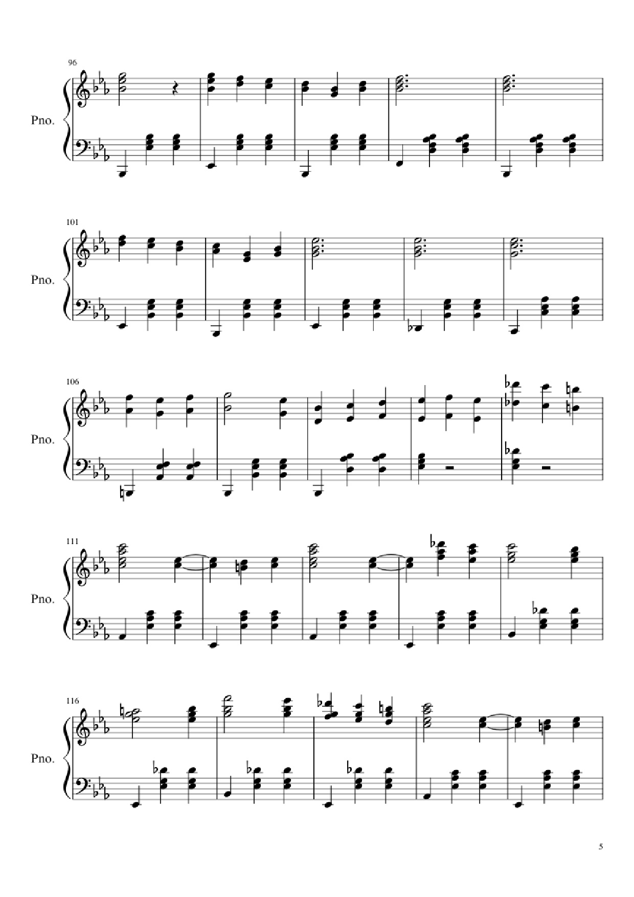 Page 5 of Sheet music PDF Waltz No. 2 Shostakovich Piano - Composed by Dmitri Shostakovich Transcribed by Andrea Tam