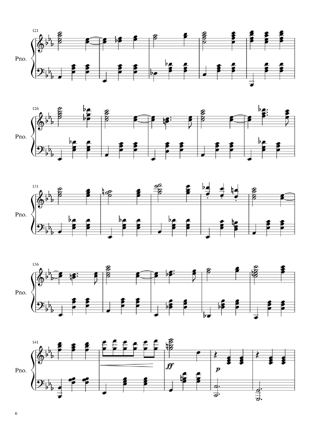 Page 6 of Sheet music PDF Waltz No. 2 Shostakovich Piano - Composed by Dmitri Shostakovich Transcribed by Andrea Tam